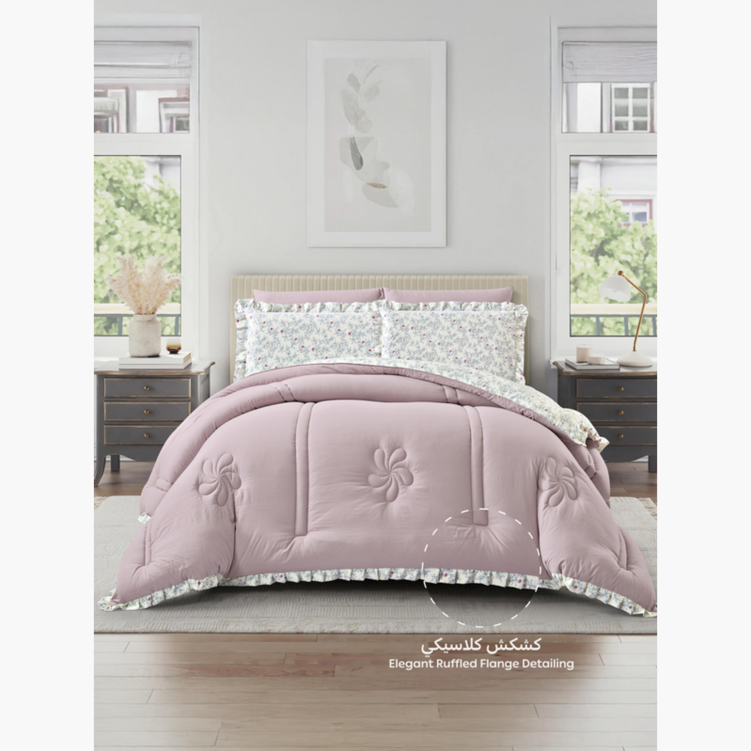 Reversible Comforter Set with Ruffled Border-household-bedding-comfortersandbedspreads-comforters-image-2
