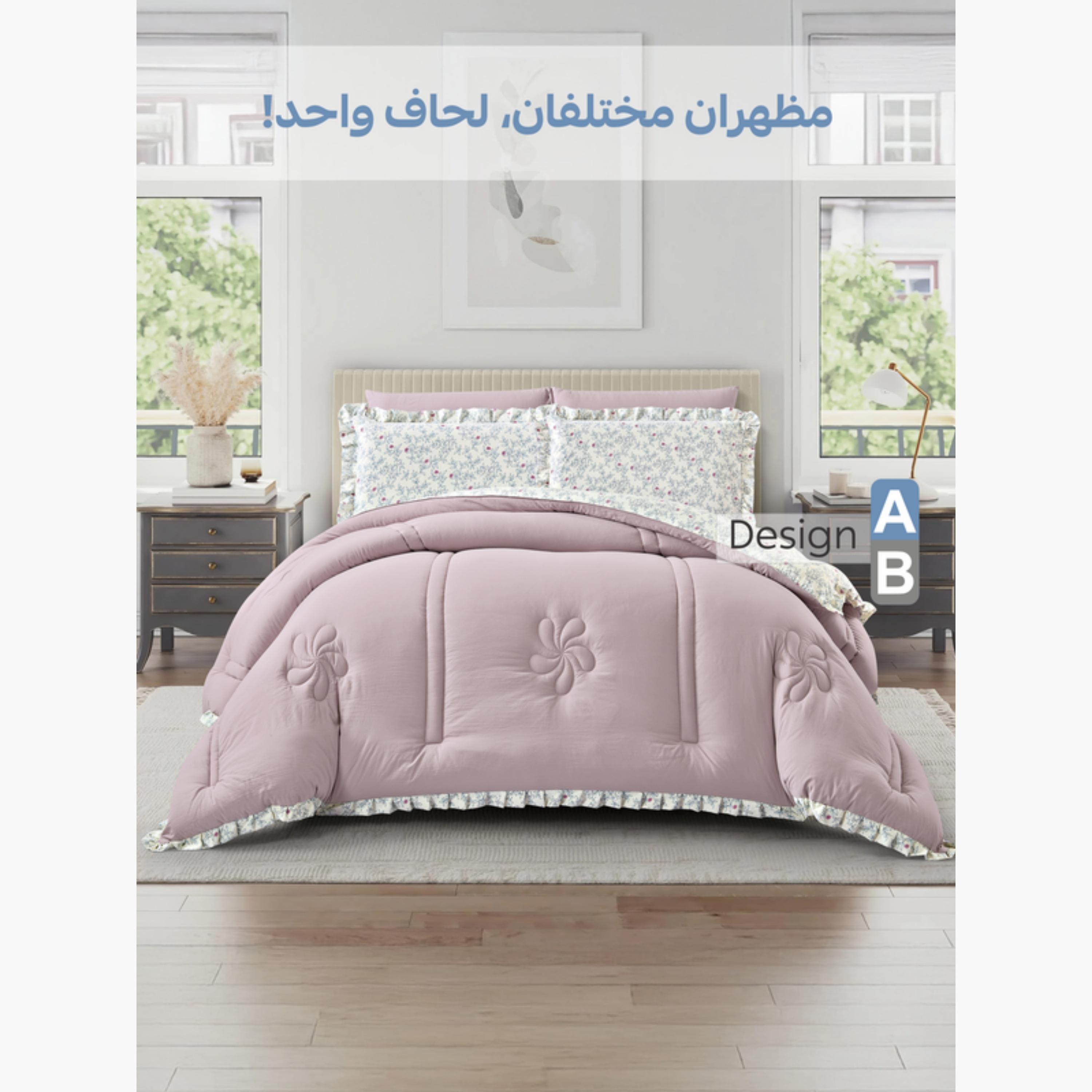 Reversible Comforter Set with Ruffled Border-household-bedding-comfortersandbedspreads-comforters-image-4