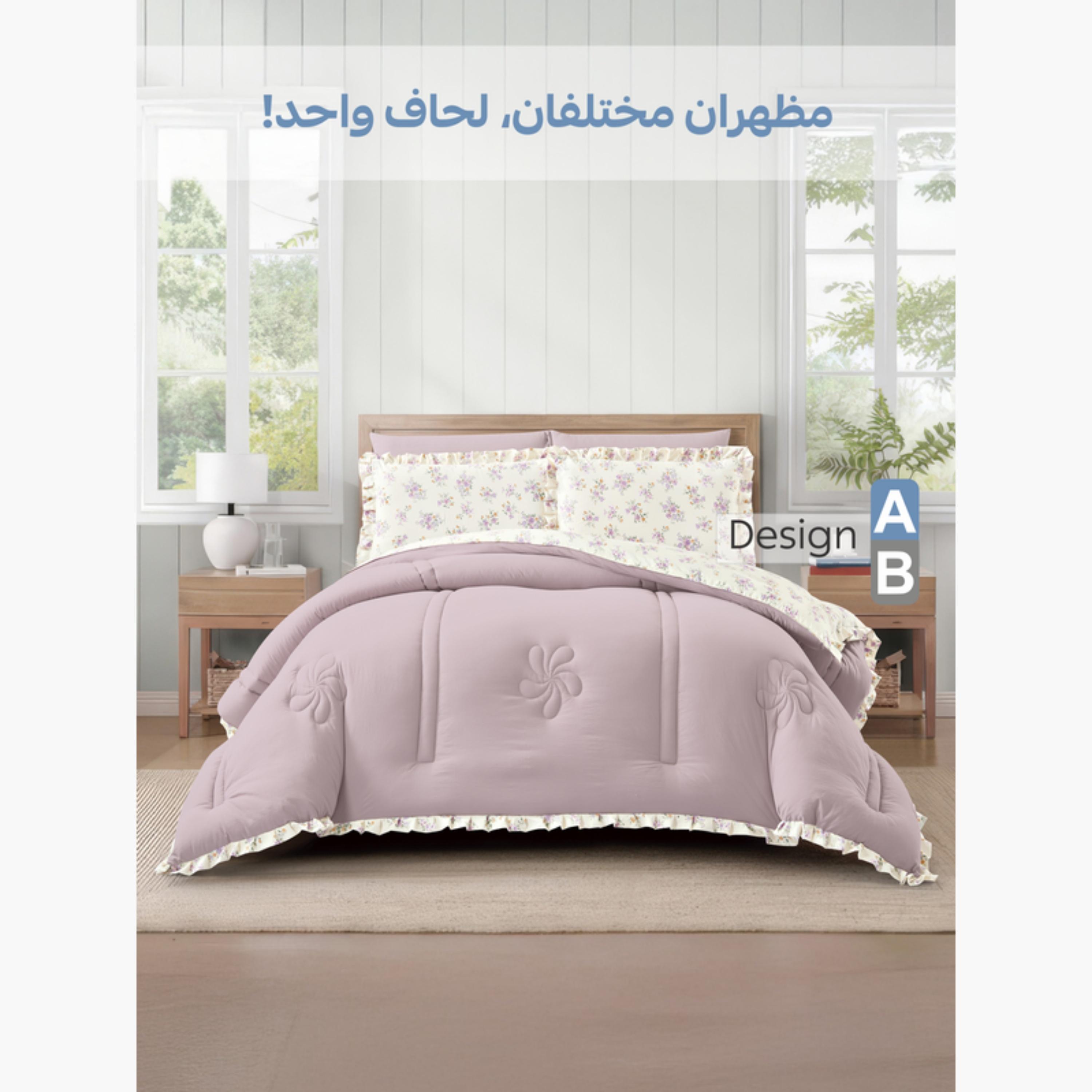 طقم لحاف قابل للعكس مع حواف مكشكشة-household-bedding-comfortersandbedspreads-comforters-image-27