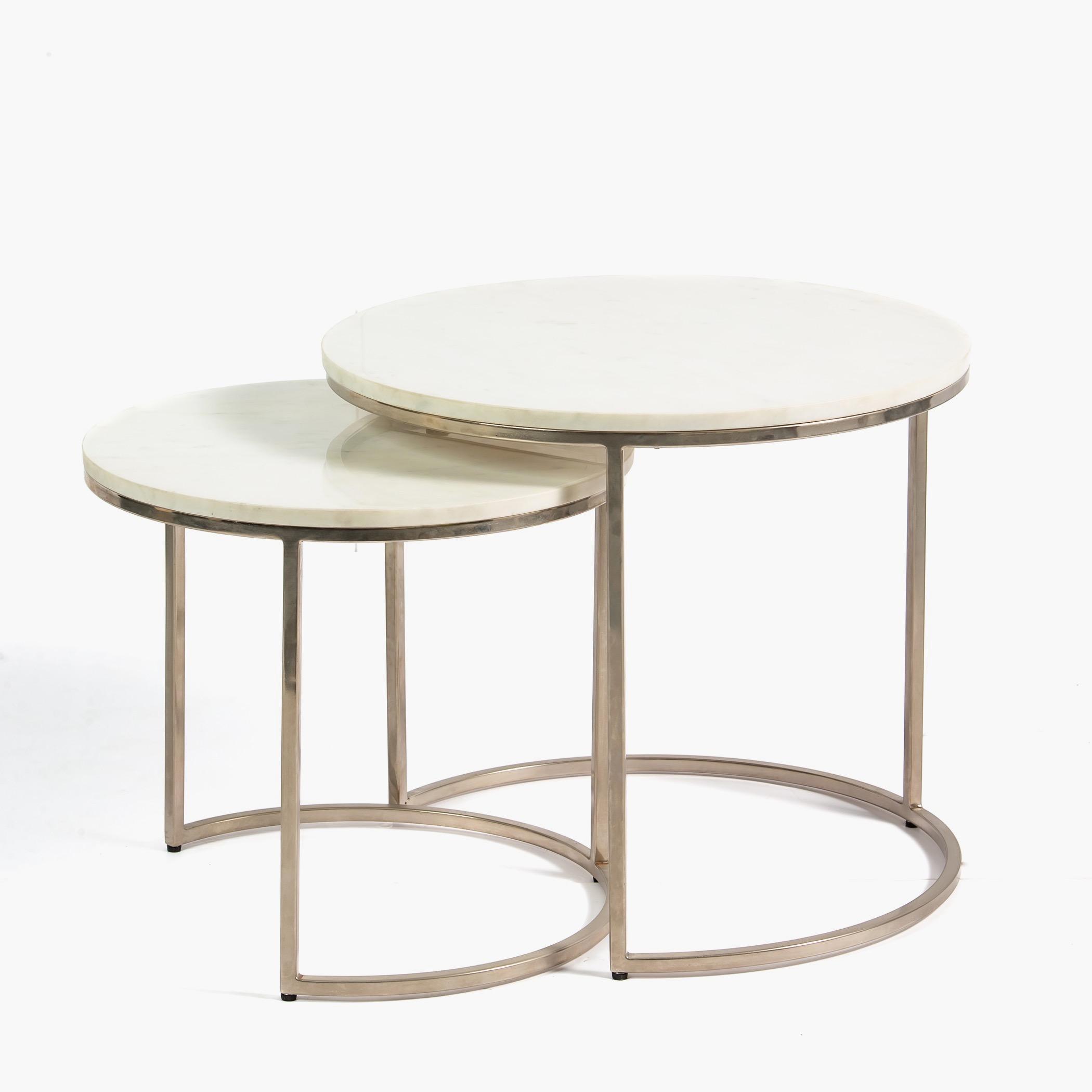 Kazi Marble Top Nesting Tables - Set of 2