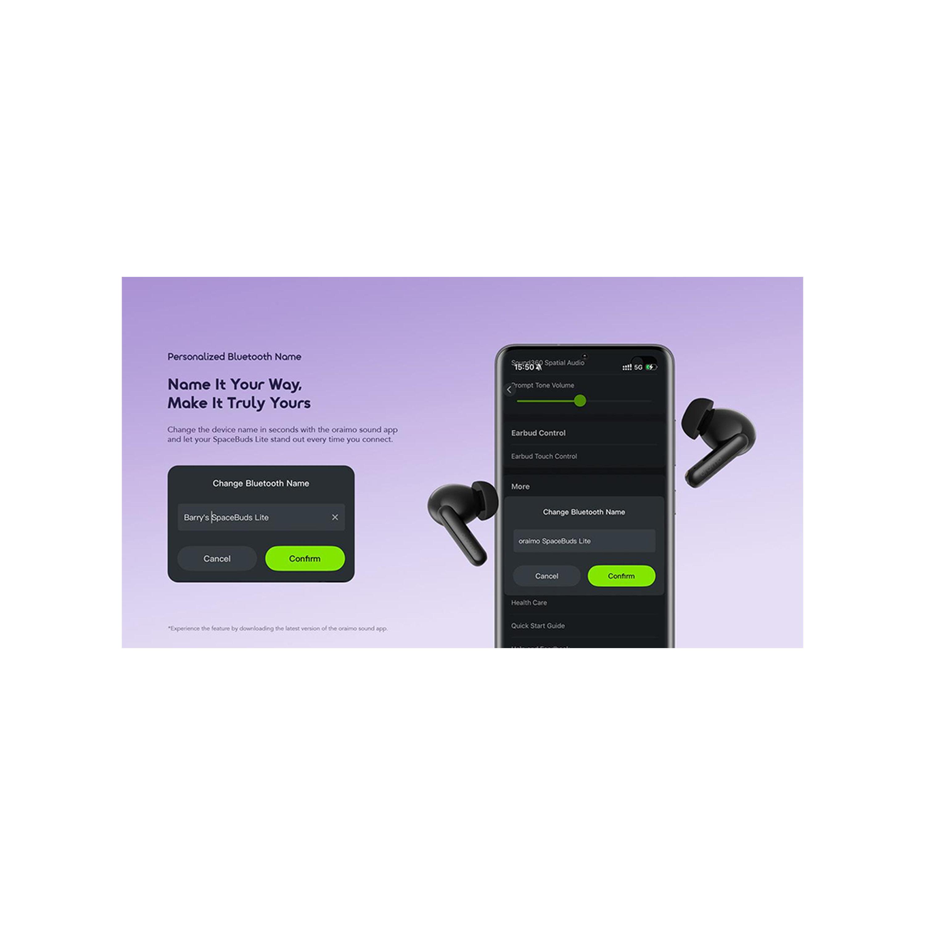Oraimo SpaceBuds Lite True Wireless Earbuds with Sound360 Spatial Audio - Black-electronics-headphonesandearphones-image-2