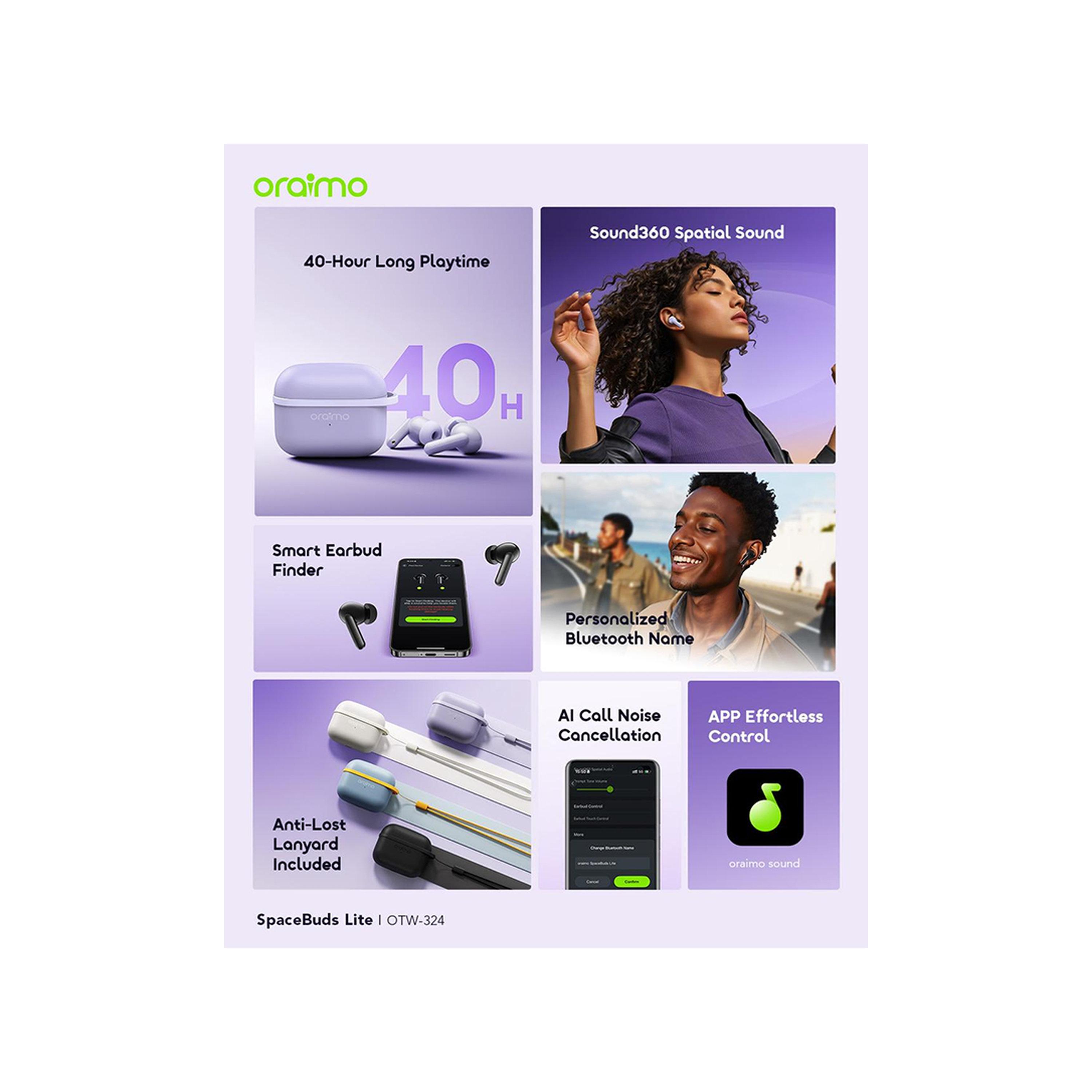 Oraimo SpaceBuds Lite True Wireless Earbuds with Sound360 Spatial Audio - Black-electronics-headphonesandearphones-image-4