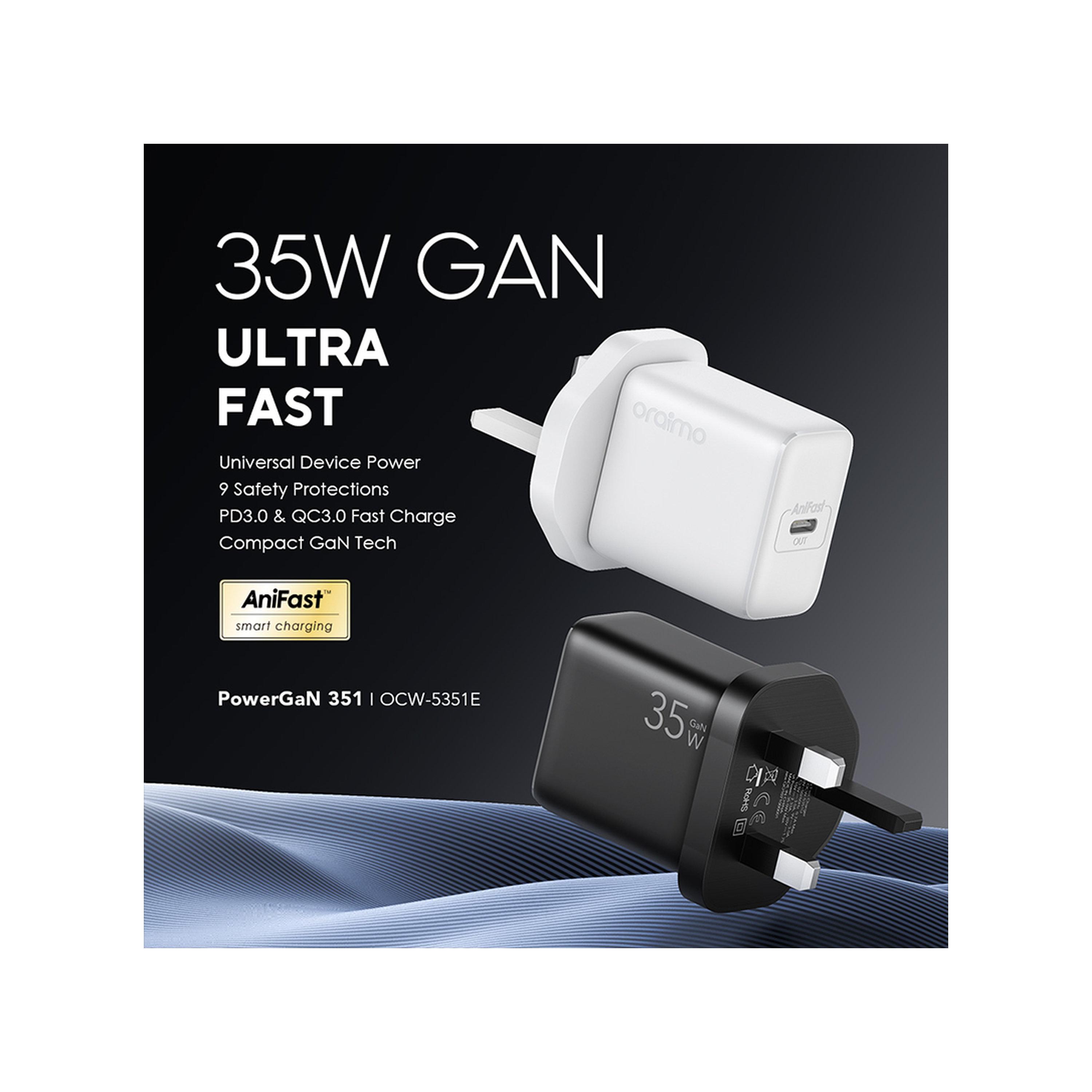 Oraimo Wall Charger USB-C Port 35W - Black-electronics-accessories-mobileaccesories-image-4
