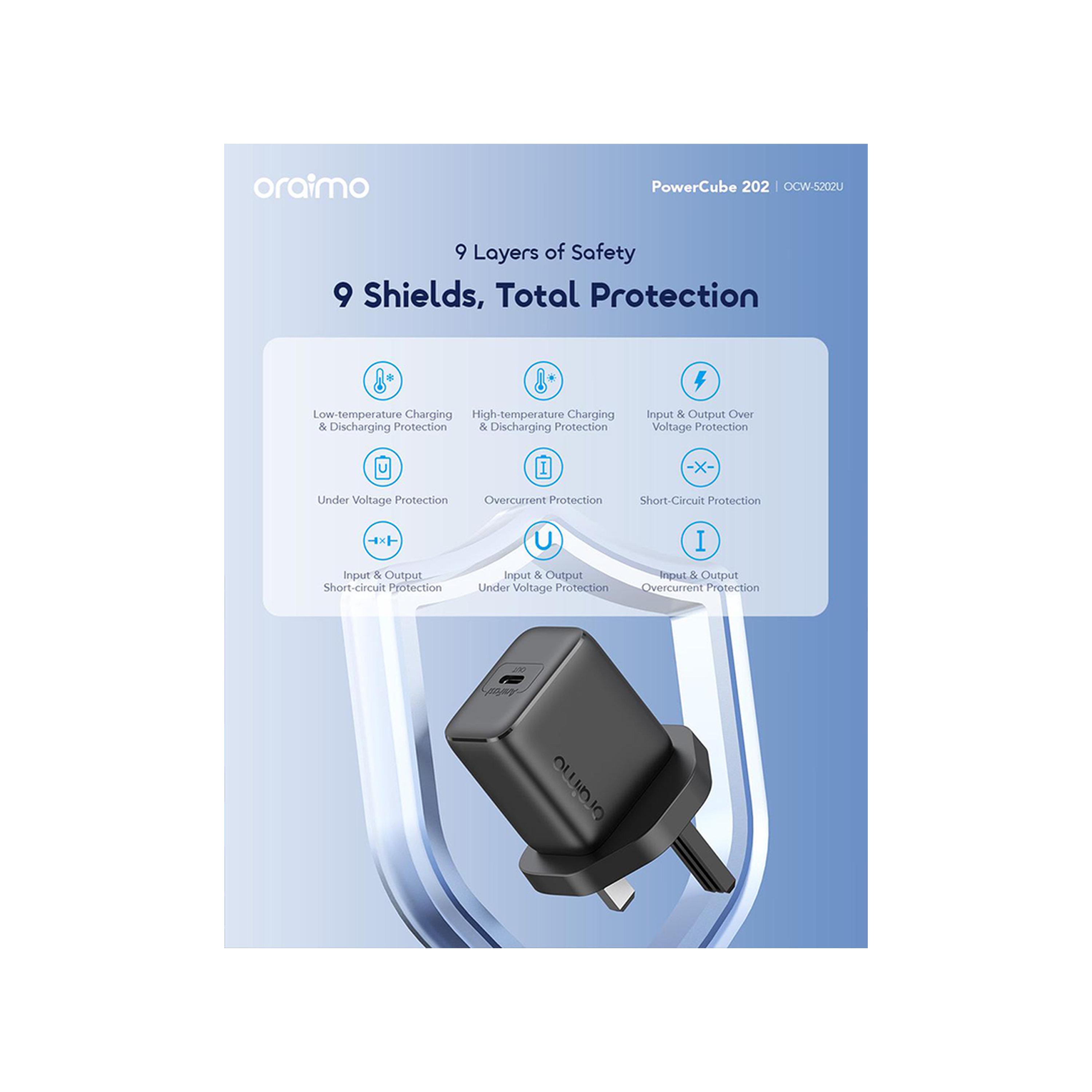 Oraimo Wall Charging USB-C Port 20W - Black-electronics-accessories-mobileaccesories-image-3