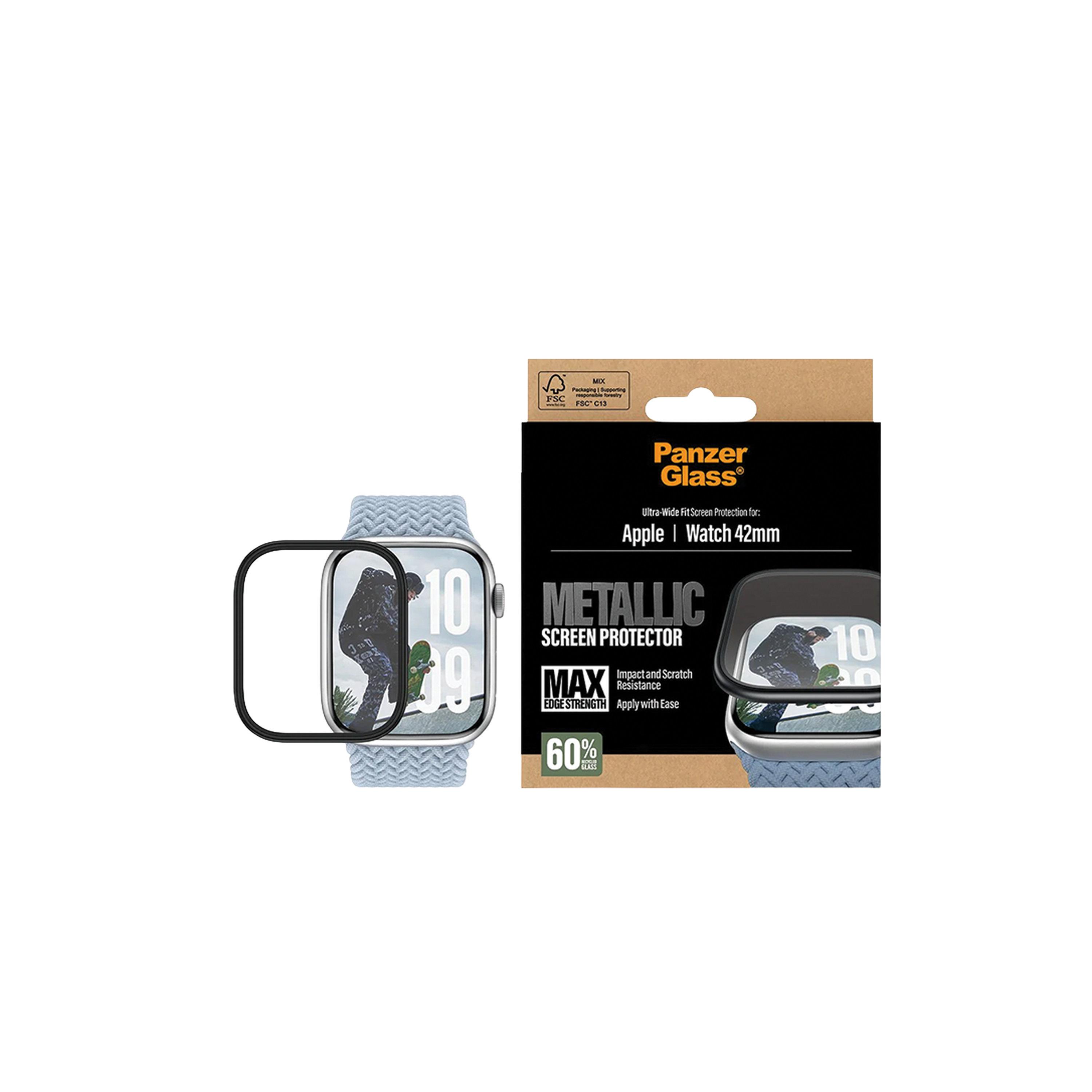 Panzer Glass Screen Protector with Black Metal Frame Apple Watch 42mm - Clear-electronics-accessories-wearableaccesories-image-4