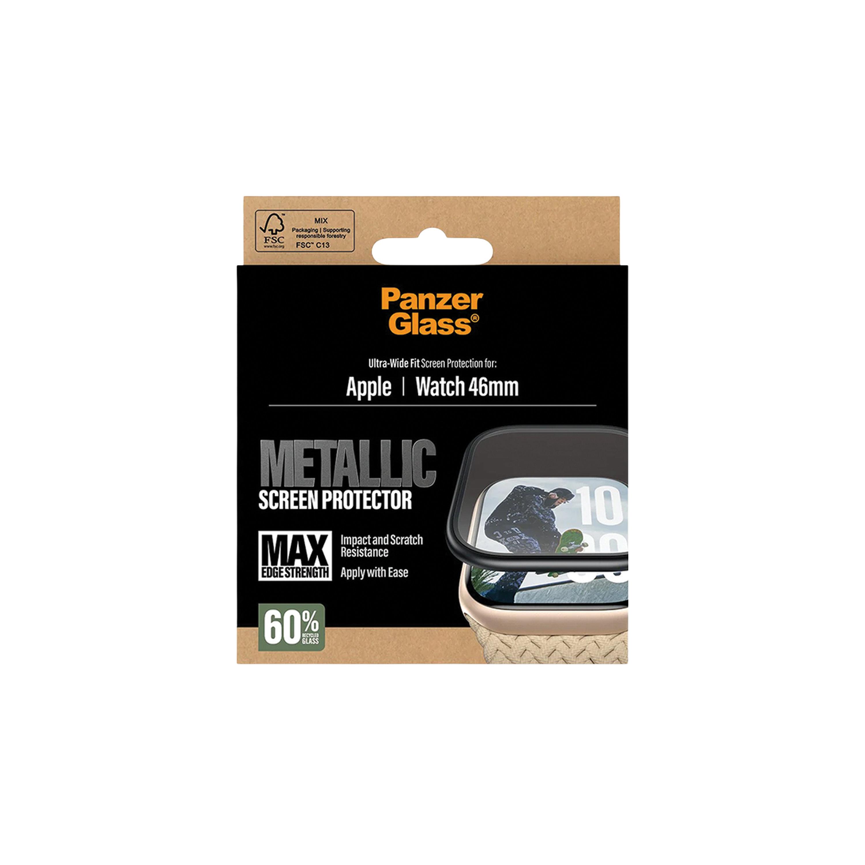 Panzer Glass Screen Protector with Black Metal Frame Apple Watch 46mm - Clear-electronics-accessories-wearableaccesories-image-5