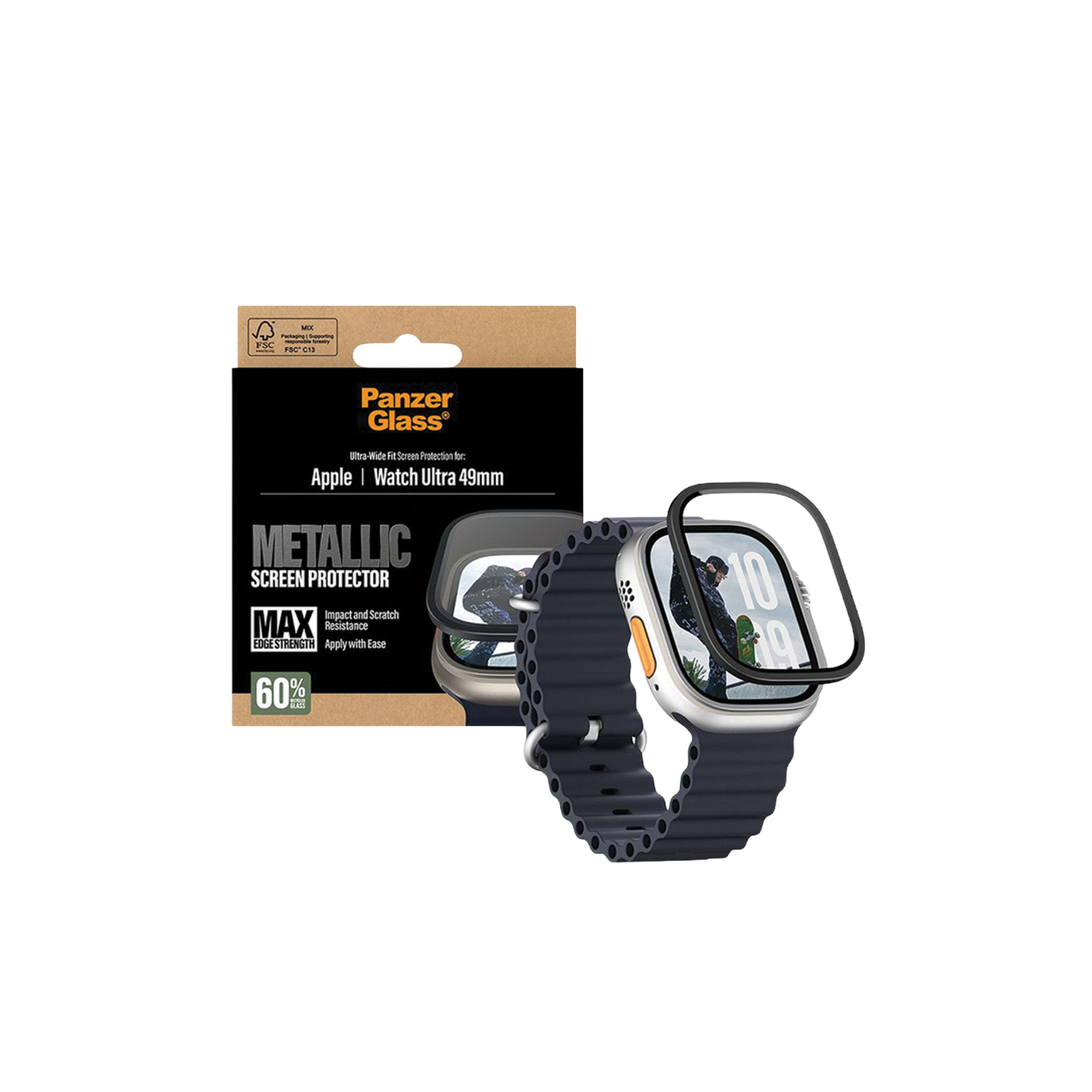 Panzer Glass Screen Protector with Black Metal Frame Apple Watch Ultra 49mm - Clear-electronics-accessories-wearableaccesories-image-2