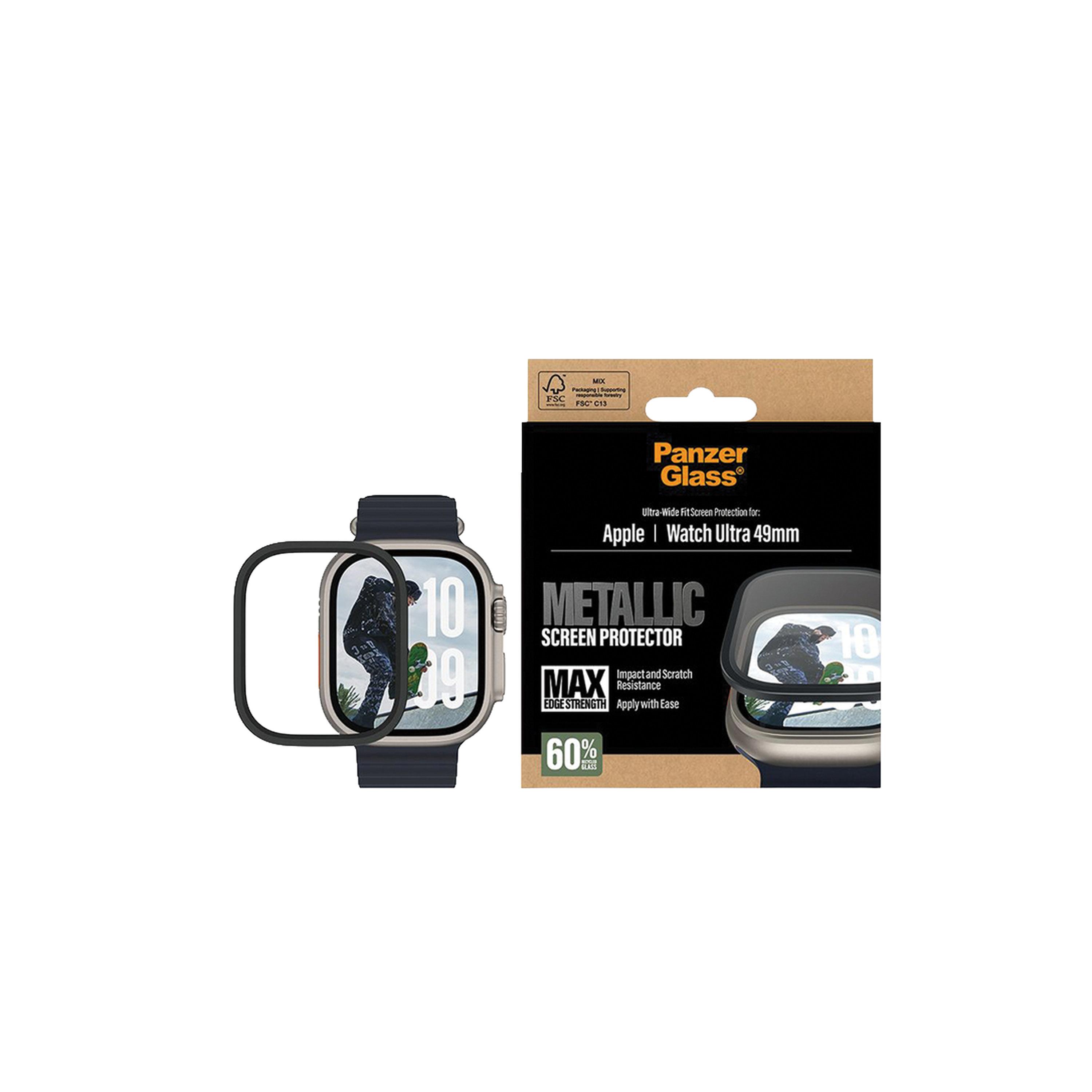 Panzer Glass Screen Protector with Black Metal Frame Apple Watch Ultra 49mm - Clear-electronics-accessories-wearableaccesories-image-3