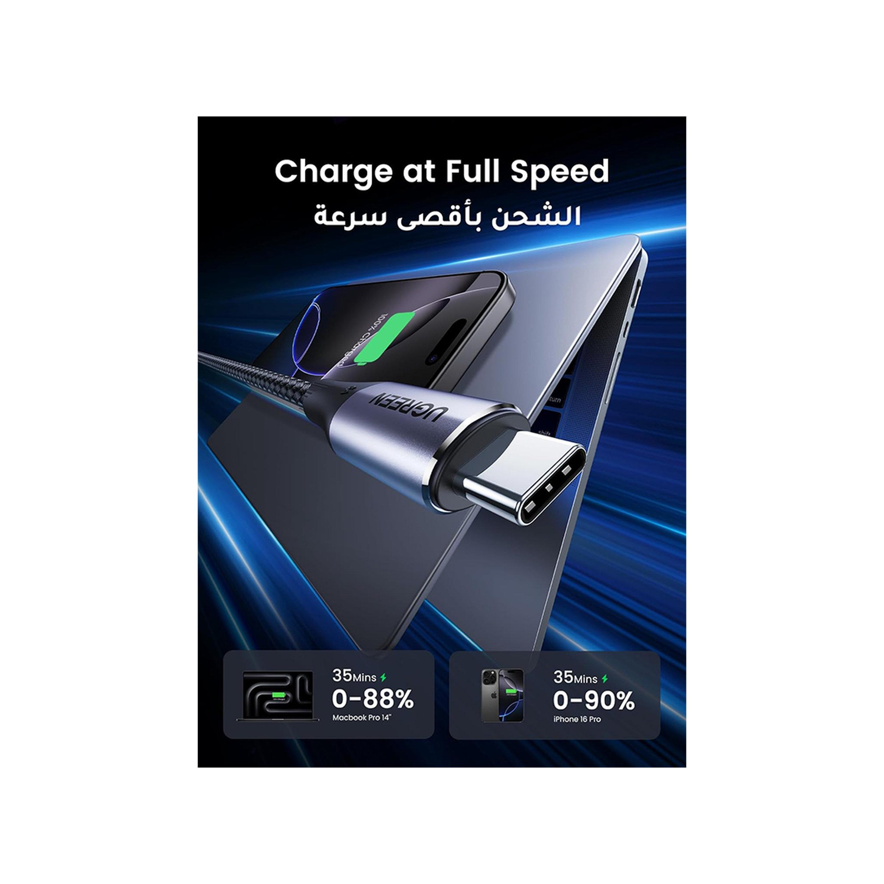 Ugreen Cable Fast Data USB-C to USB-C 240W 1m - Grey-electronics-accessories-mobileaccesories-image-4