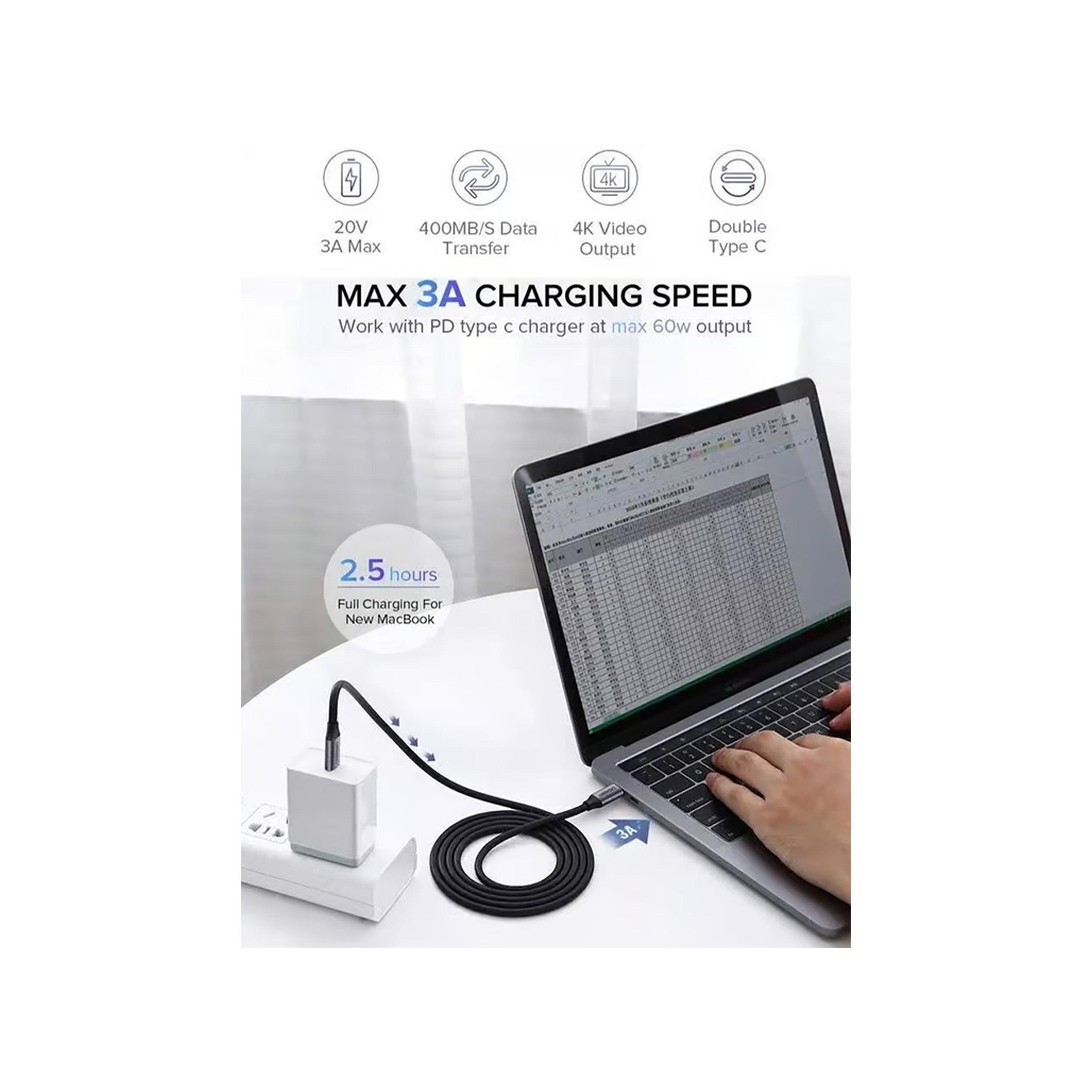Ugreen Cable Fast Data USB-C to USB-C 5Gbps 1.5m - Grey-electronics-accessories-mobileaccesories-image-3