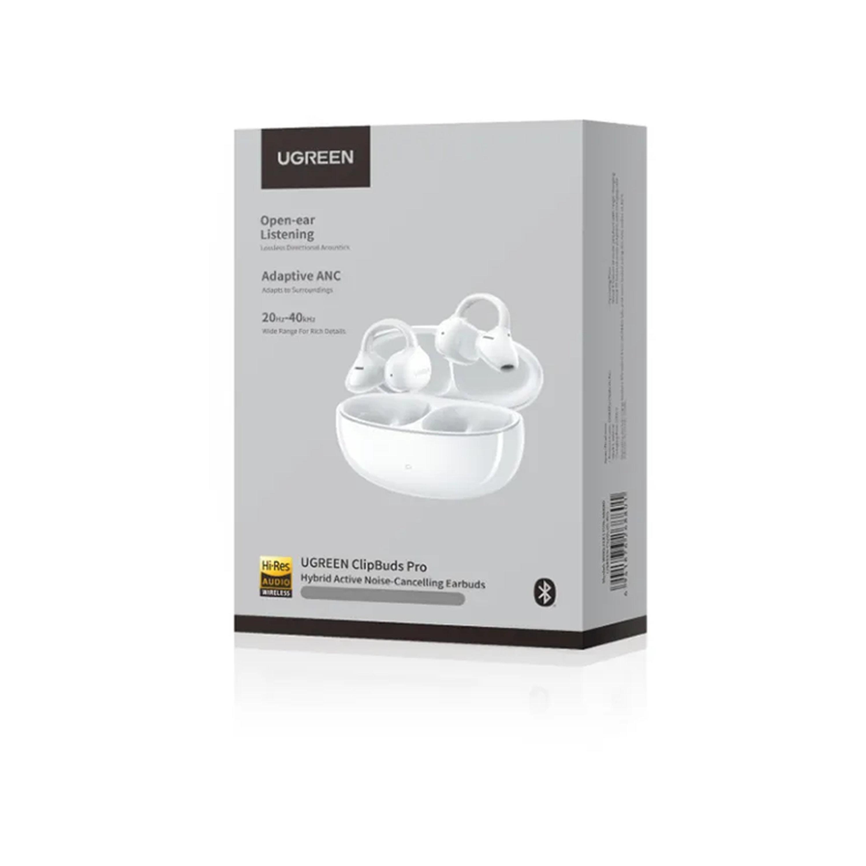Ugreen ClipBuds Pro Hybrid Active noise-Cancelling Earbuds - White-electronics-headphonesandearphones-image-5