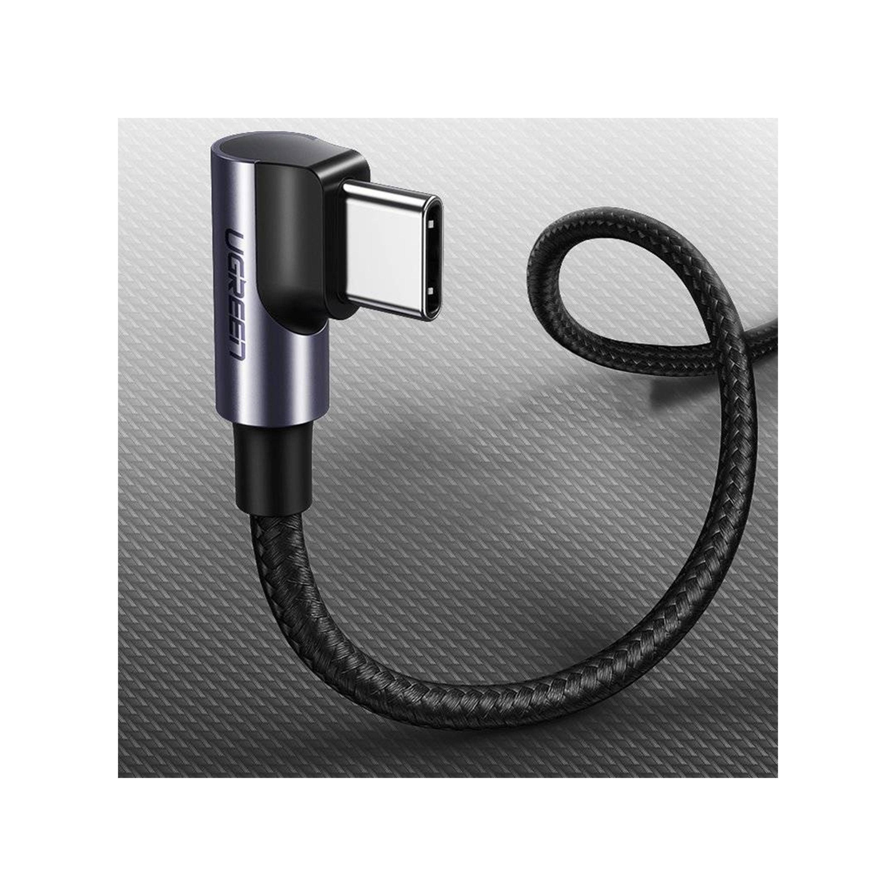Ugreen Fast Charging Cable Right Angle USB-C to USB-C 1m 60W - Black-electronics-accessories-mobileaccesories-image-3