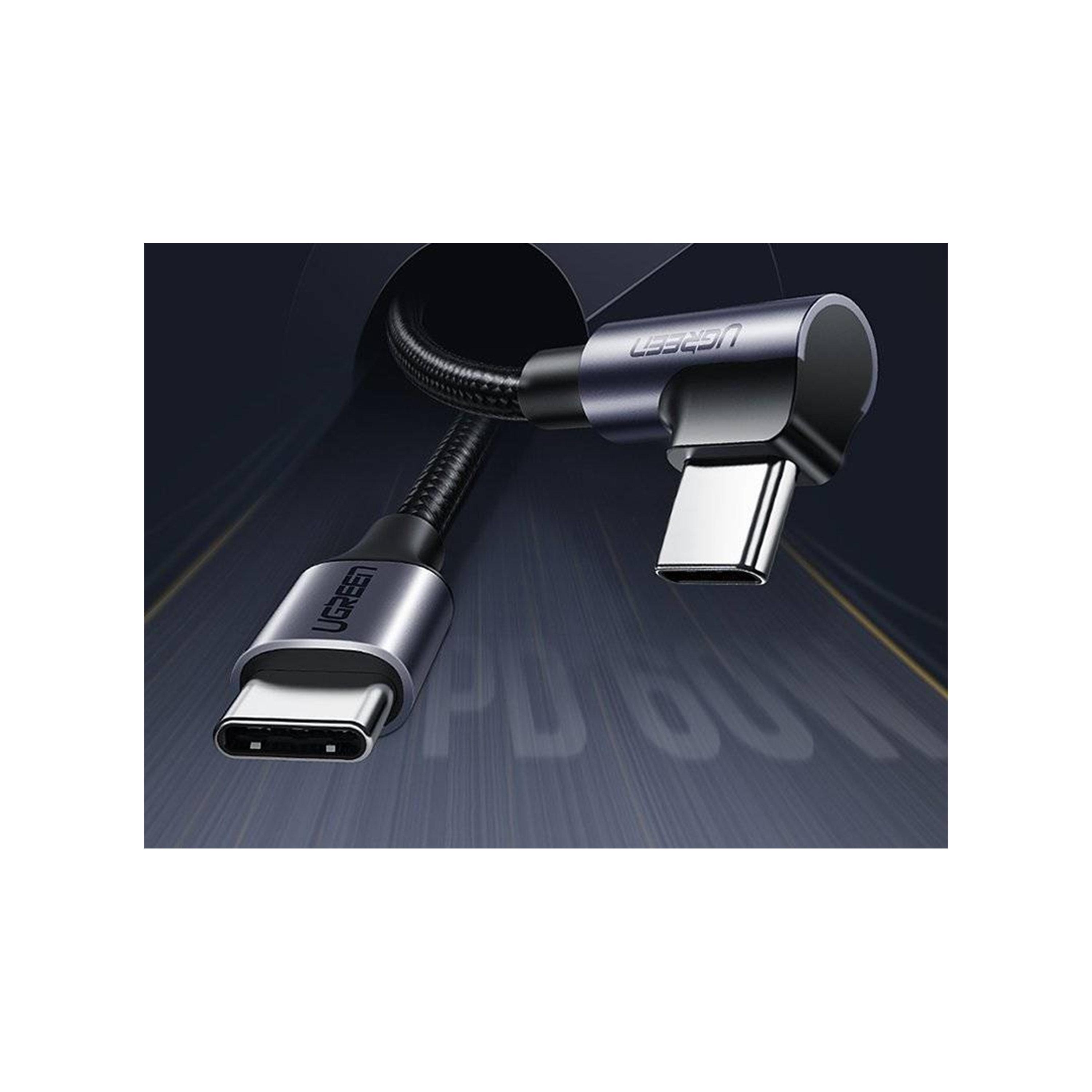 Ugreen Fast Charging Cable Right Angle USB-C to USB-C 2m 60W - Black-electronics-accessories-mobileaccesories-image-2