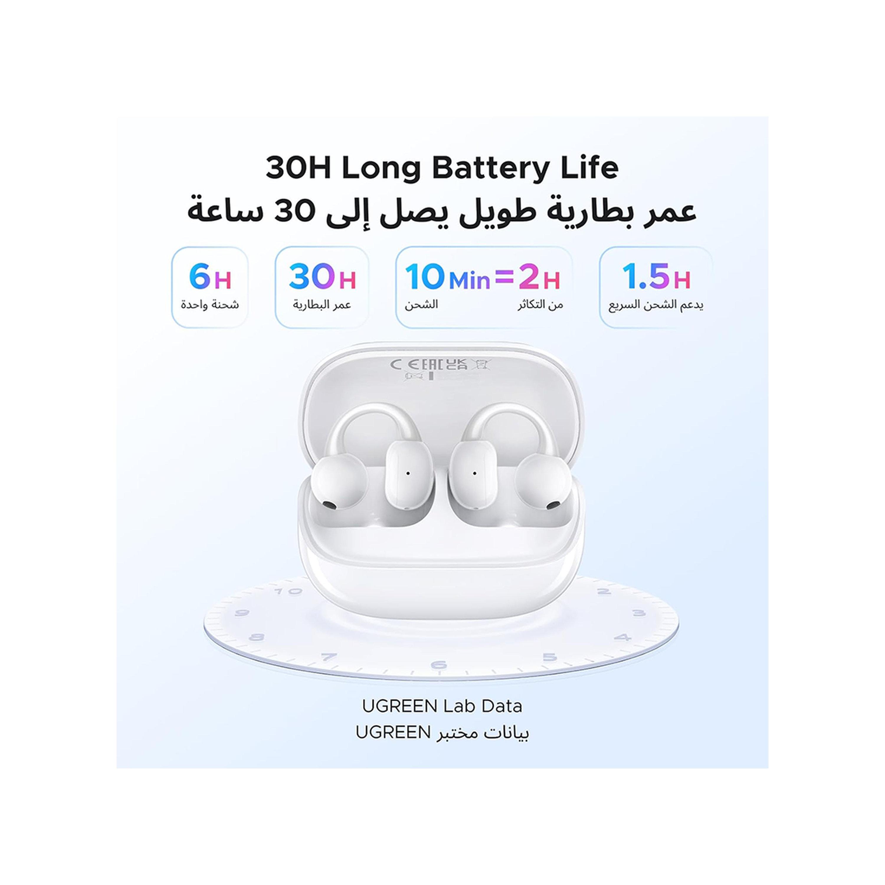 Ugreen HiTune ClipBuds Magic S6 Open Wearable True Wireless Earbuds with Touch Screen - White-electronics-headphonesandearphones-image-2