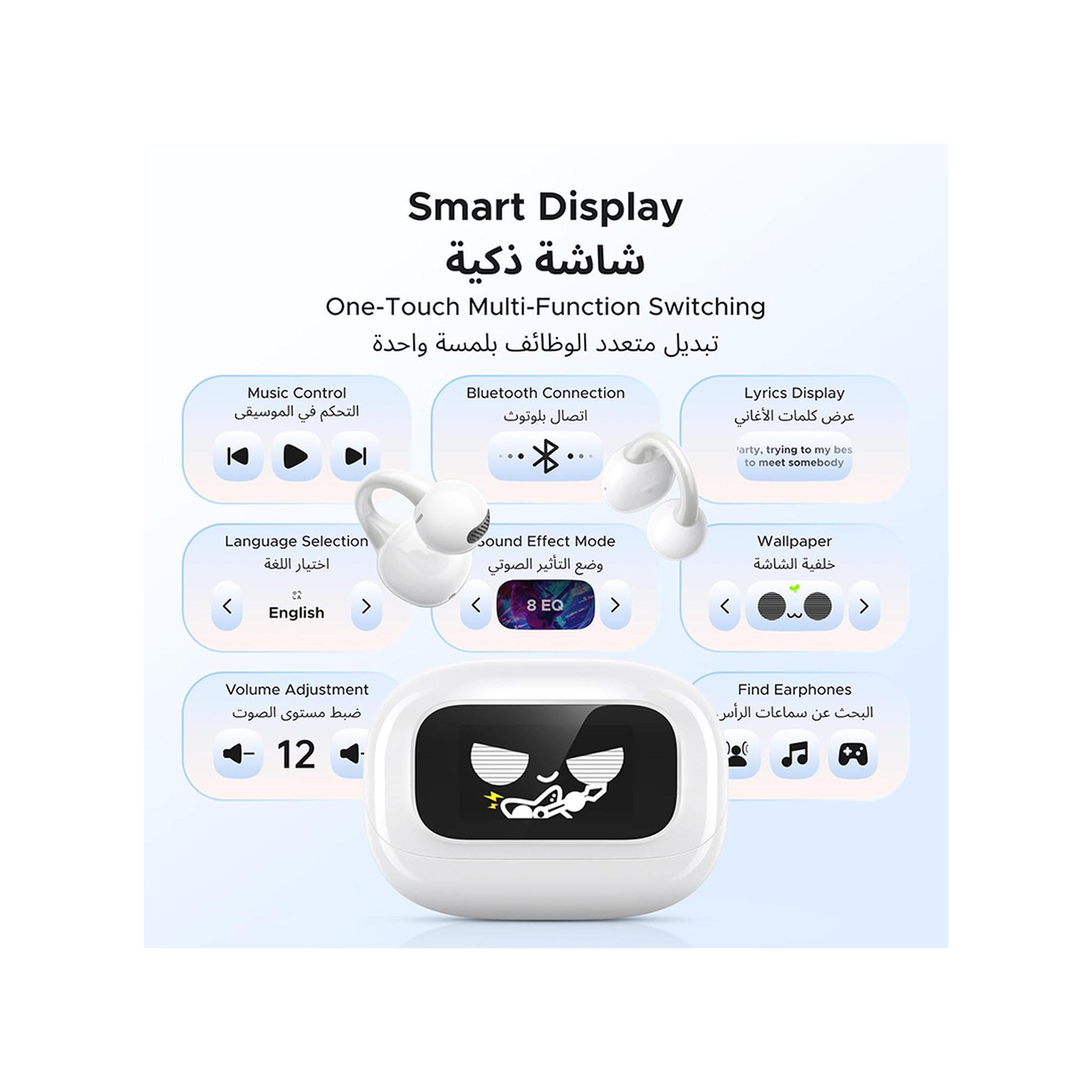 Ugreen HiTune ClipBuds Magic S6 Open Wearable True Wireless Earbuds with Touch Screen - White-electronics-headphonesandearphones-image-4