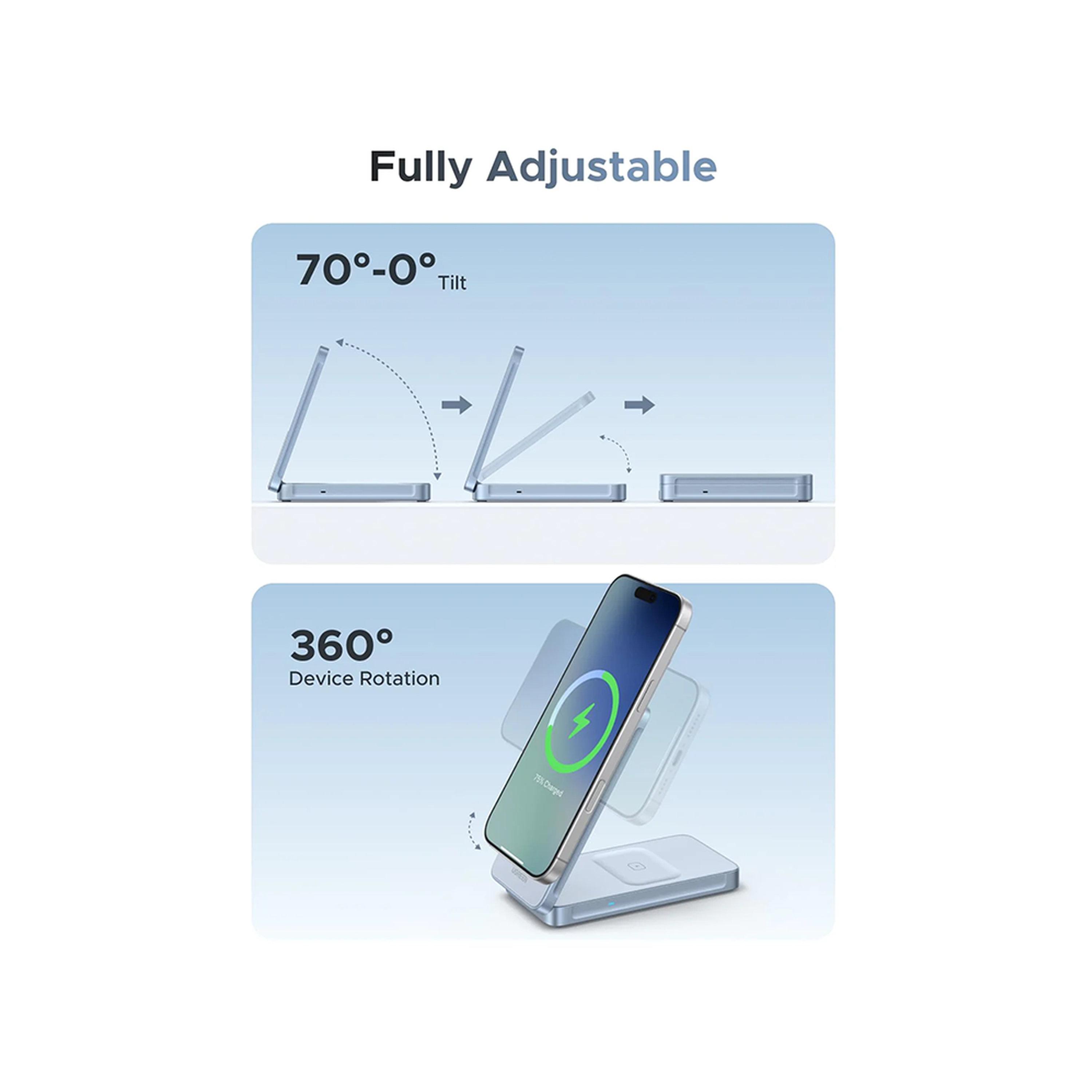 Ugreen MagFlow 2-in-1 Magnetic Wireless Charger 25W - Silver Grey-electronics-accessories-mobileaccesories-image-4