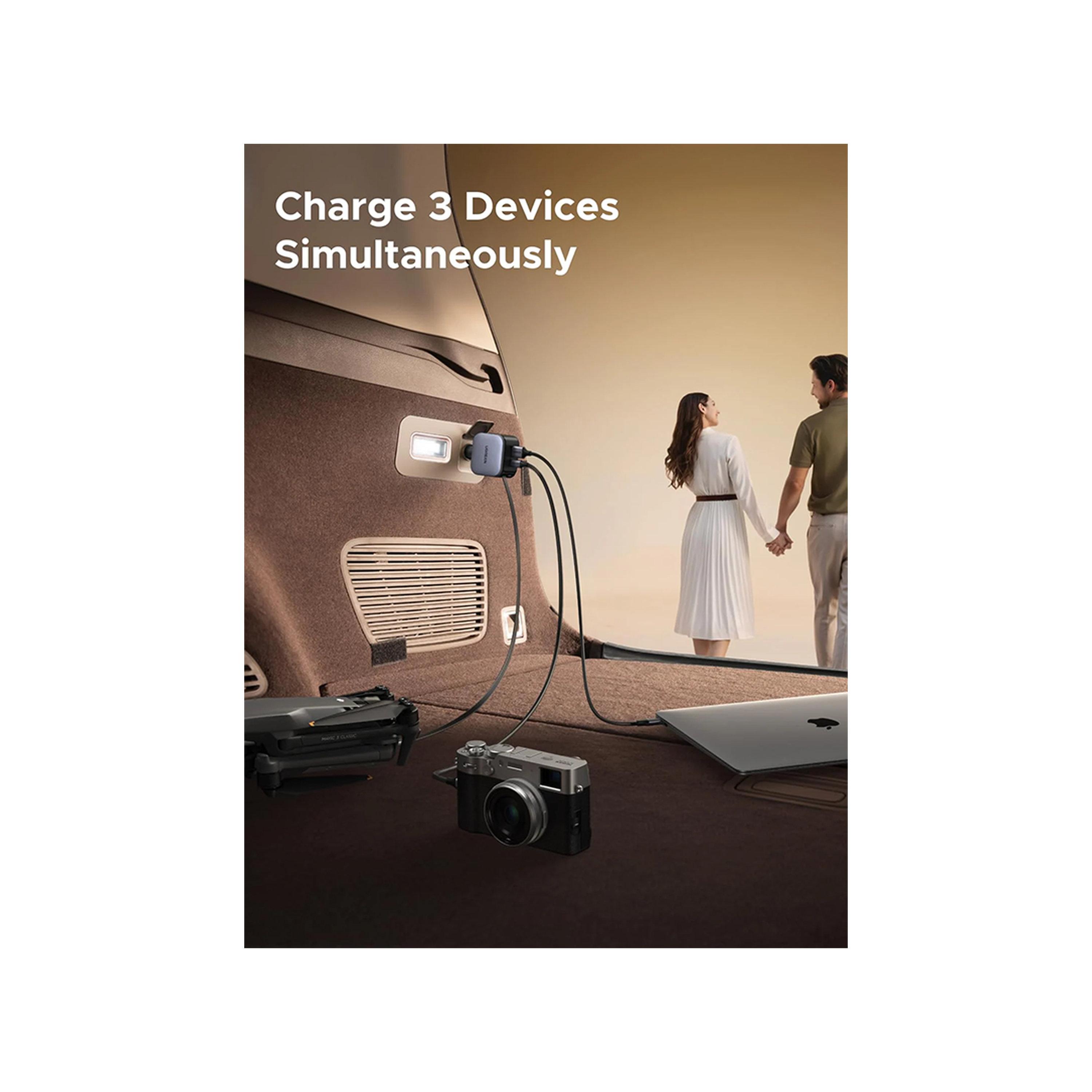 Ugreen Nexode Car Charger with Retractable USB-C and USB Ports 90W - Space Grey-electronics-accessories-mobileaccesories-image-3