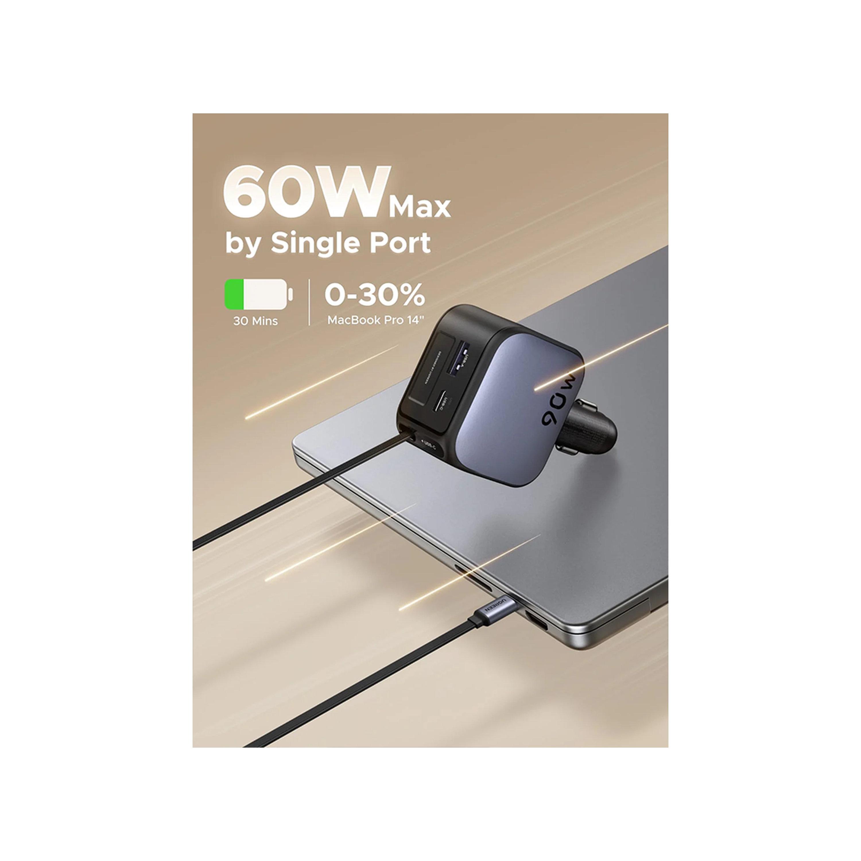 Ugreen Nexode Car Charger with Retractable USB-C and USB Ports 90W - Space Grey-electronics-accessories-mobileaccesories-image-5