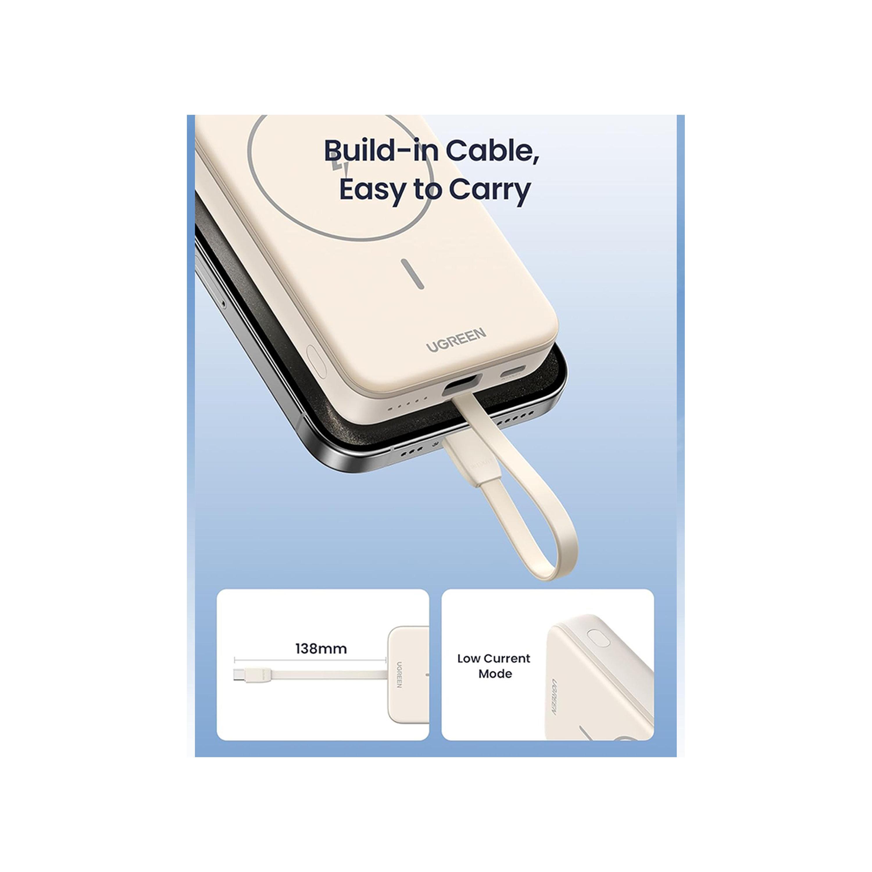Ugreen Nexode PowerBank Magsafe and Built-in Cable USB-C Port 10000mAh 20W - Beige-electronics-portabledevices-image-2