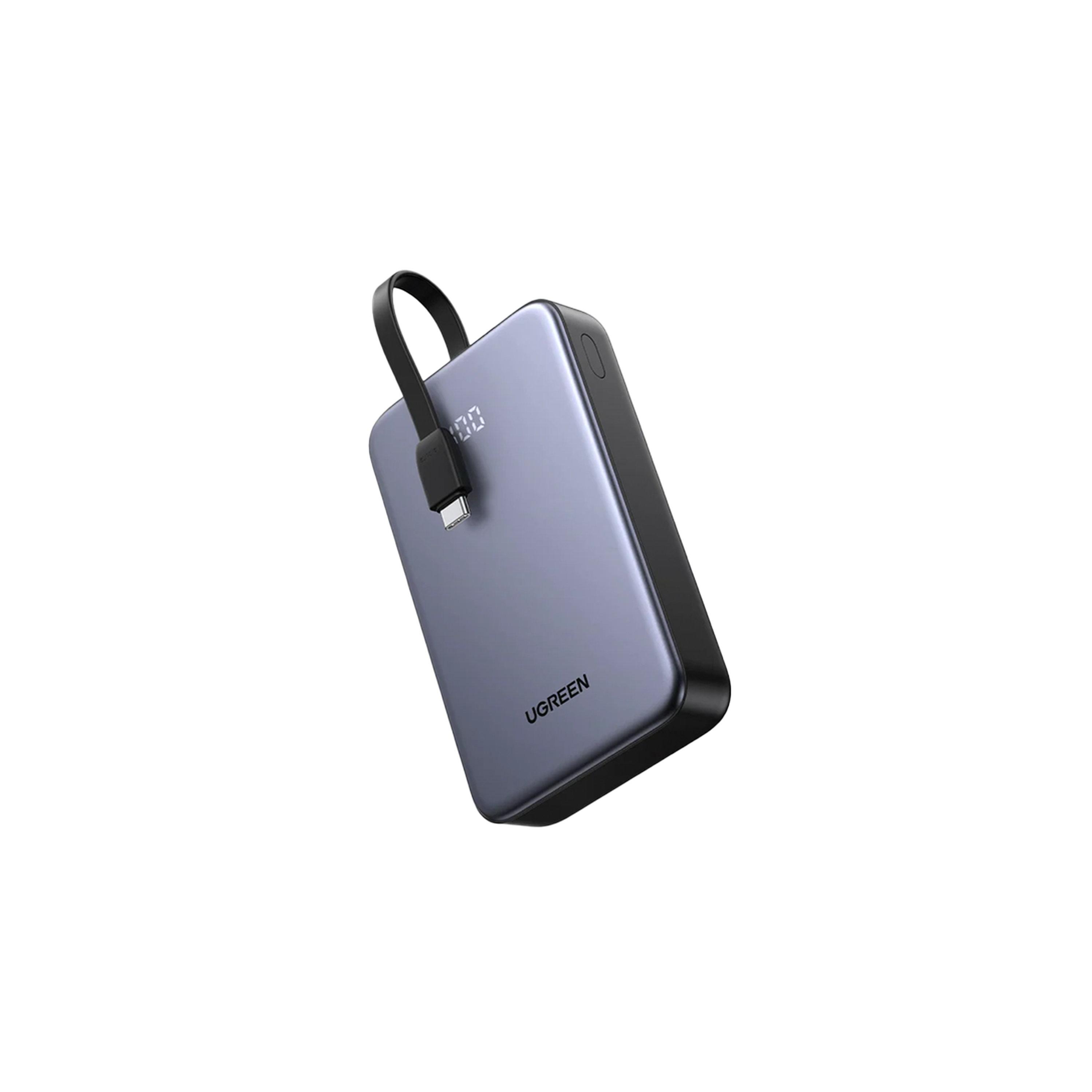 Ugreen Power Bank 2 USB-C and USB Ports with Integrated USB-C Cable 20000mAh 20W - Grey-electronics-portabledevices-image-2