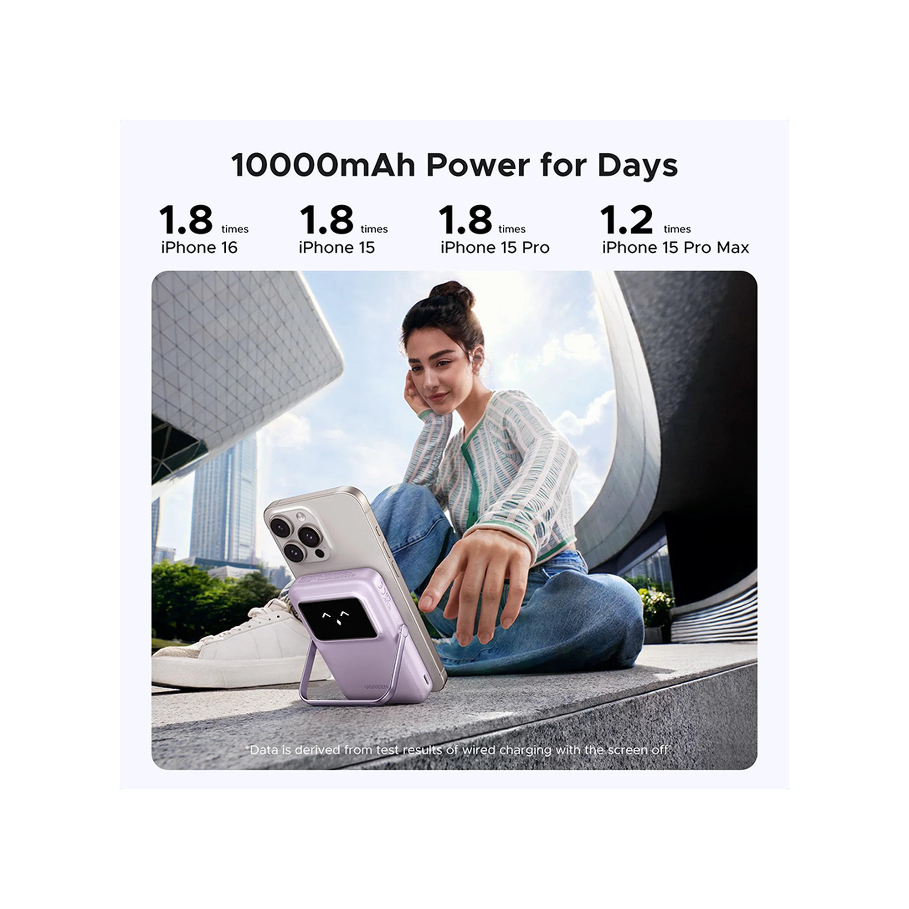 Ugreen Uno Magnetic Wireless Power Bank Magsafe 10000mAh 20W - Purple-electronics-portabledevices-image-5