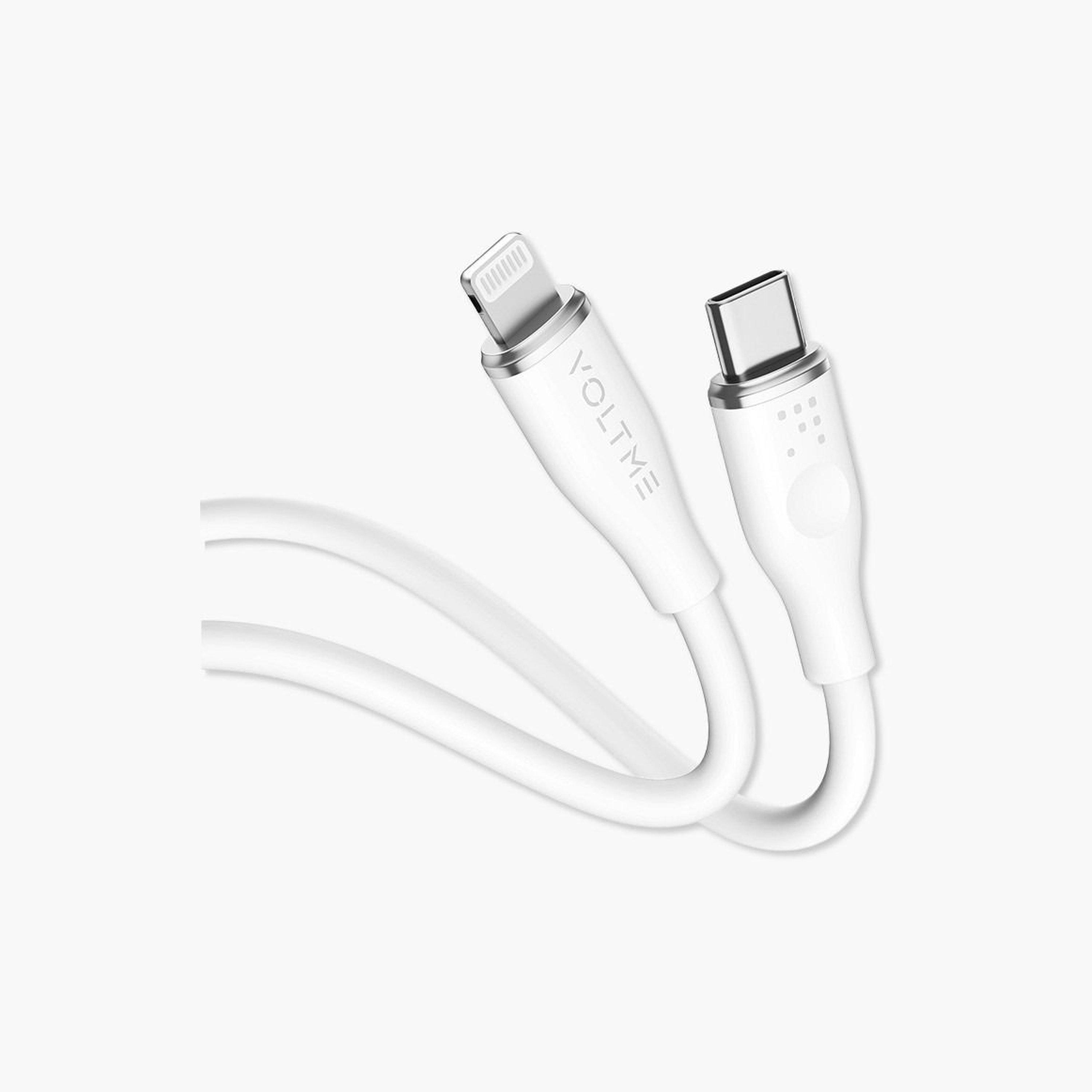 Voltme Moss Series Cable USB-C To Lightning 1.2m 30W - White-electronics-accessories-mobileaccesories-image-1