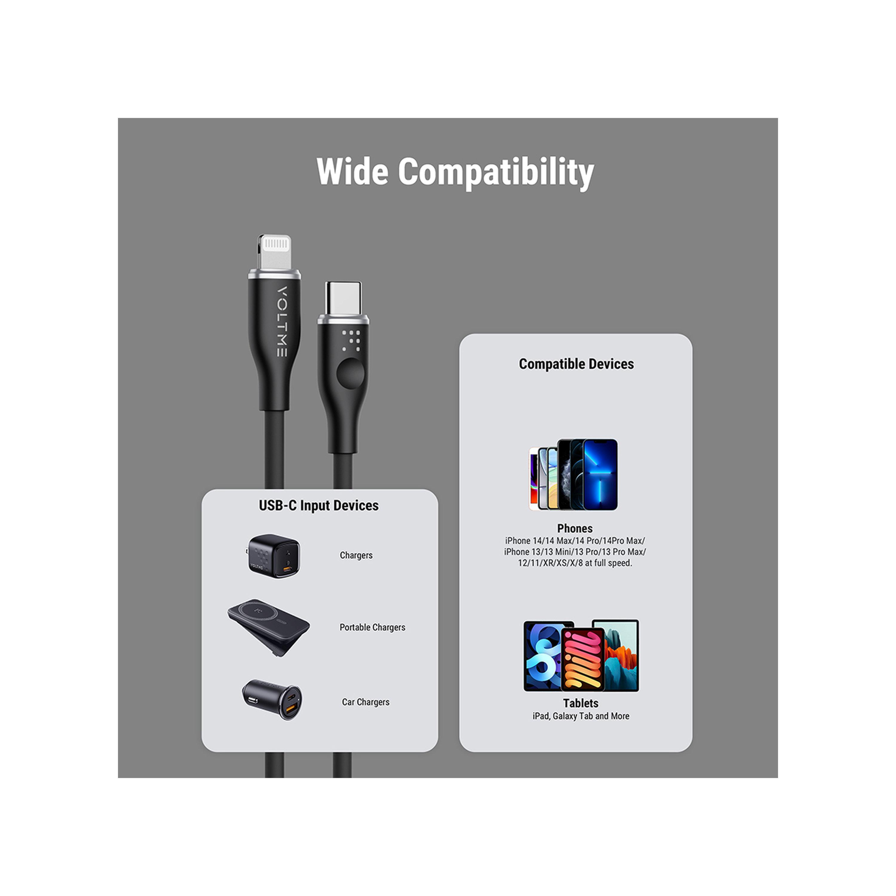 Voltme Moss Series Cable USB-C To Lightning 2m 30W - Black-electronics-accessories-mobileaccesories-image-2