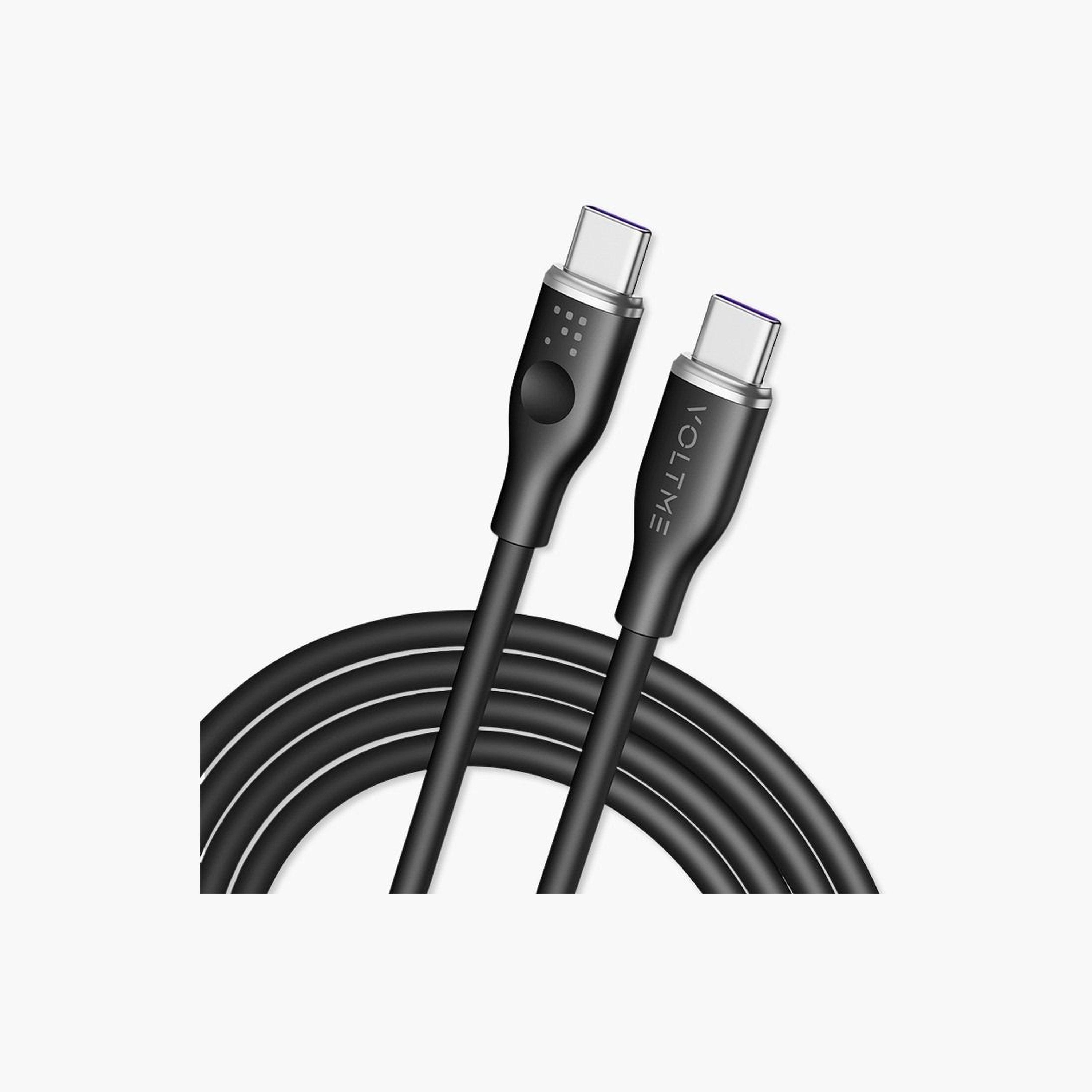 Voltme Moss Series Cable USB-C To USB-C 1.8m 100W - Black-electronics-accessories-mobileaccesories-image-1