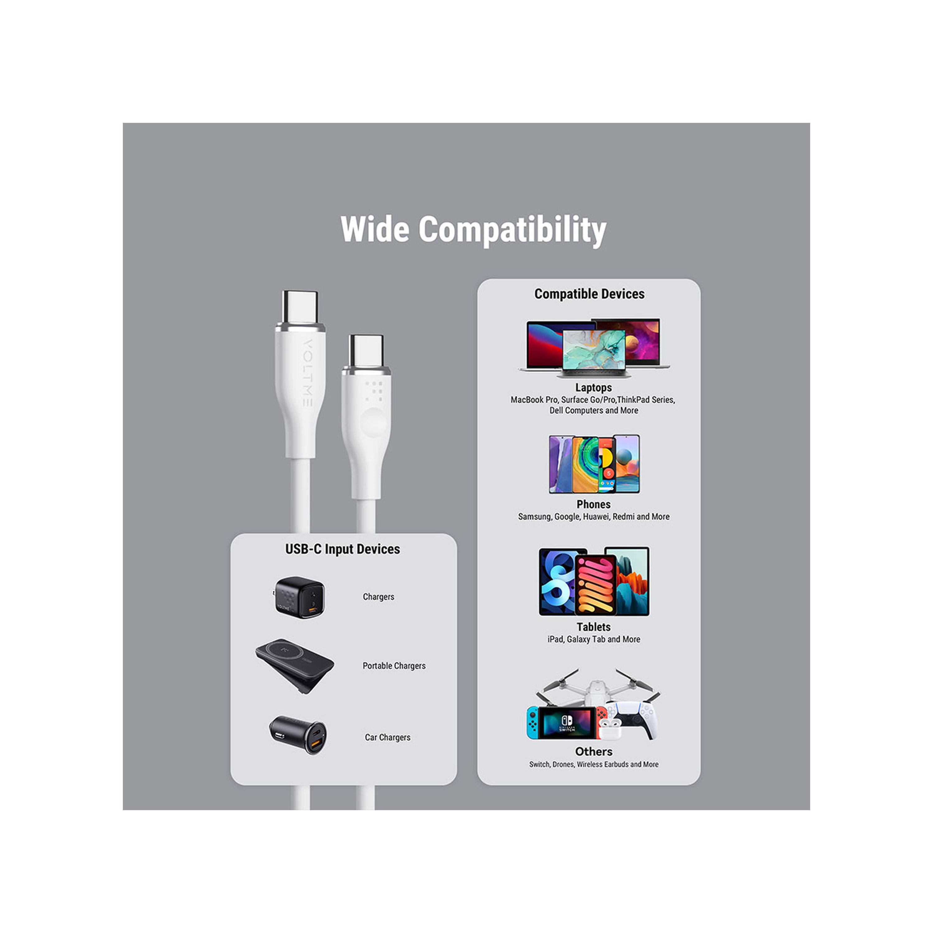 Voltme Moss Series Cable USB-C To USB-C 1.8m 100W - White-electronics-accessories-mobileaccesories-image-3