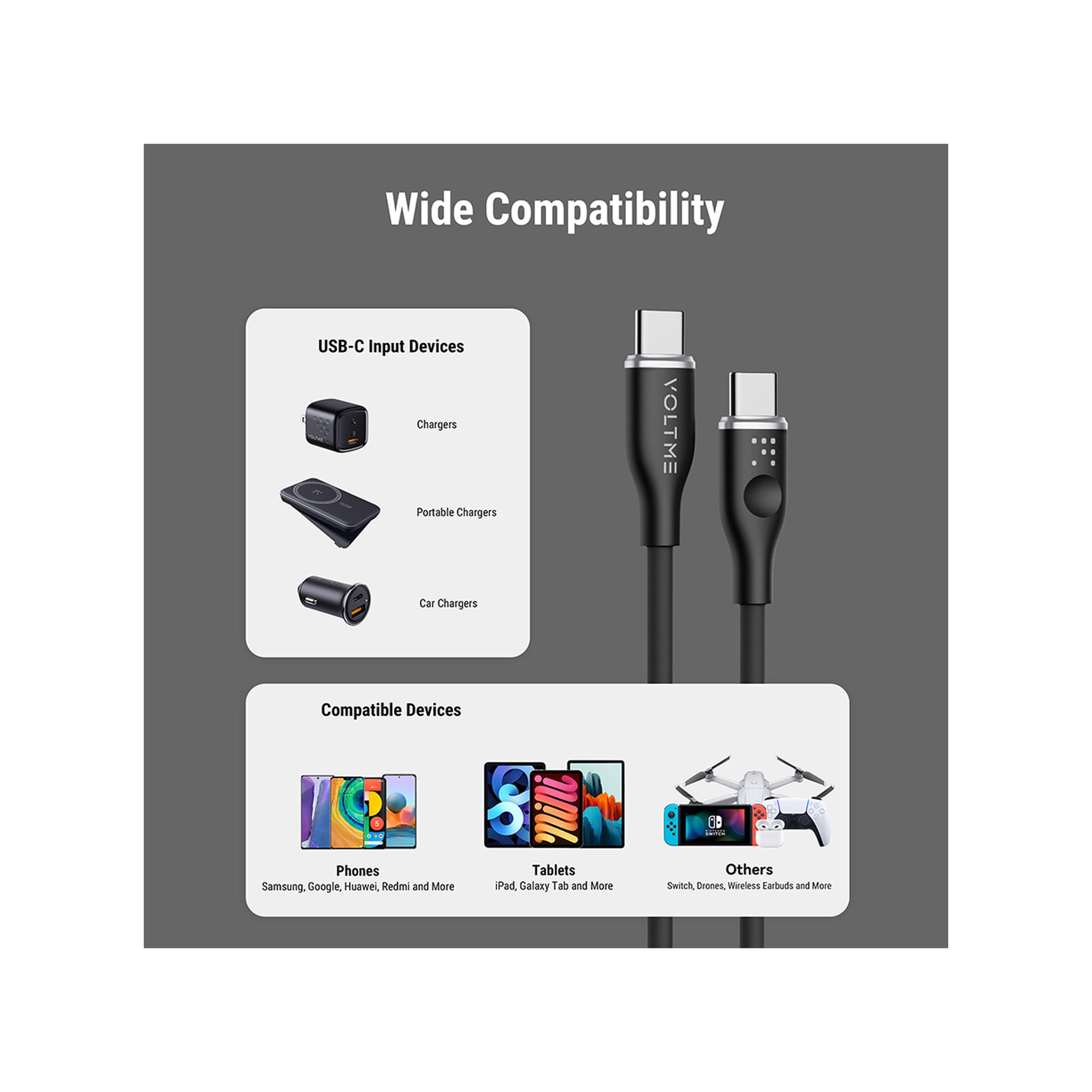 Voltme Moss Series Cable USB-C To USB-C 1.8m 60W - Black-electronics-accessories-mobileaccesories-image-3