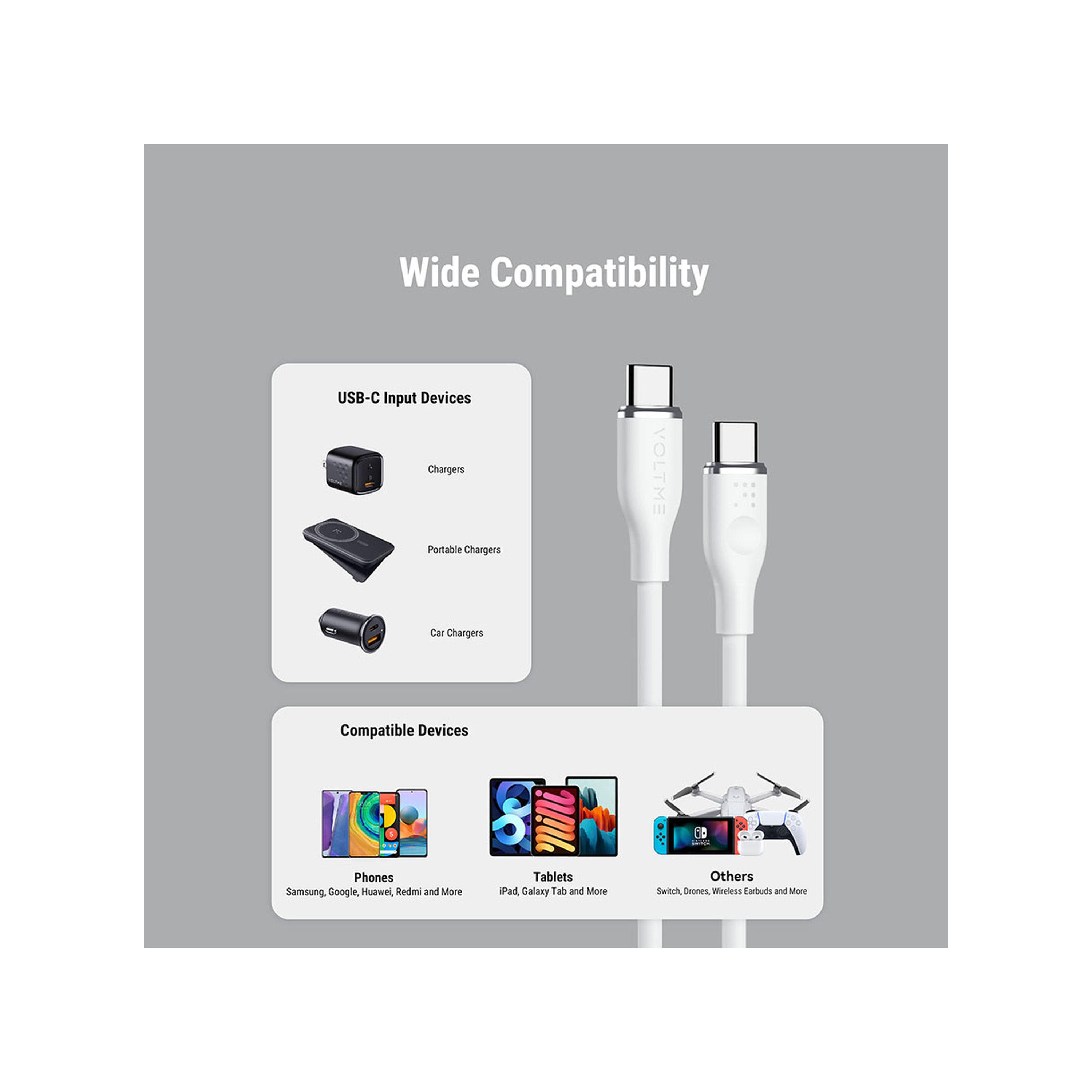 Voltme Moss Series Cable USB-C To USB-C 1.8m 60W - White-electronics-accessories-mobileaccesories-image-4