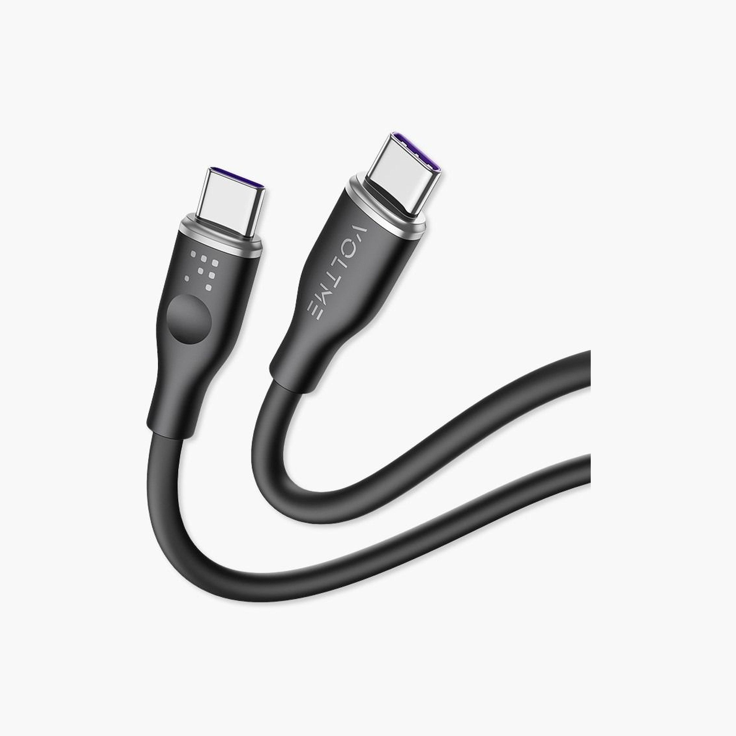 Voltme Moss Series Cable USB-C To USB-C 1m 100W - Black-electronics-accessories-mobileaccesories-image-1
