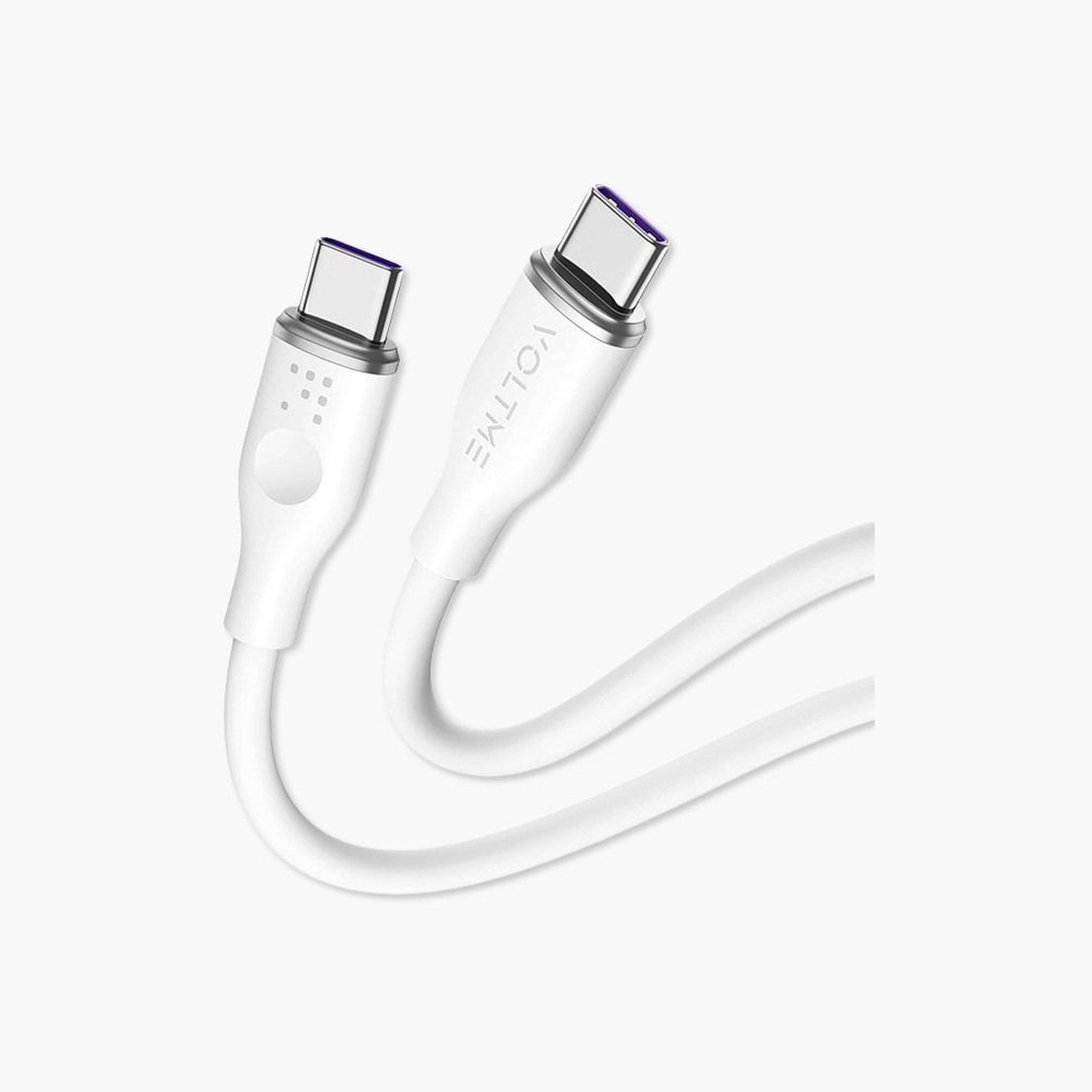 Voltme Moss Series Cable USB-C To USB-C 1m 100W - White-electronics-accessories-mobileaccesories-image-1