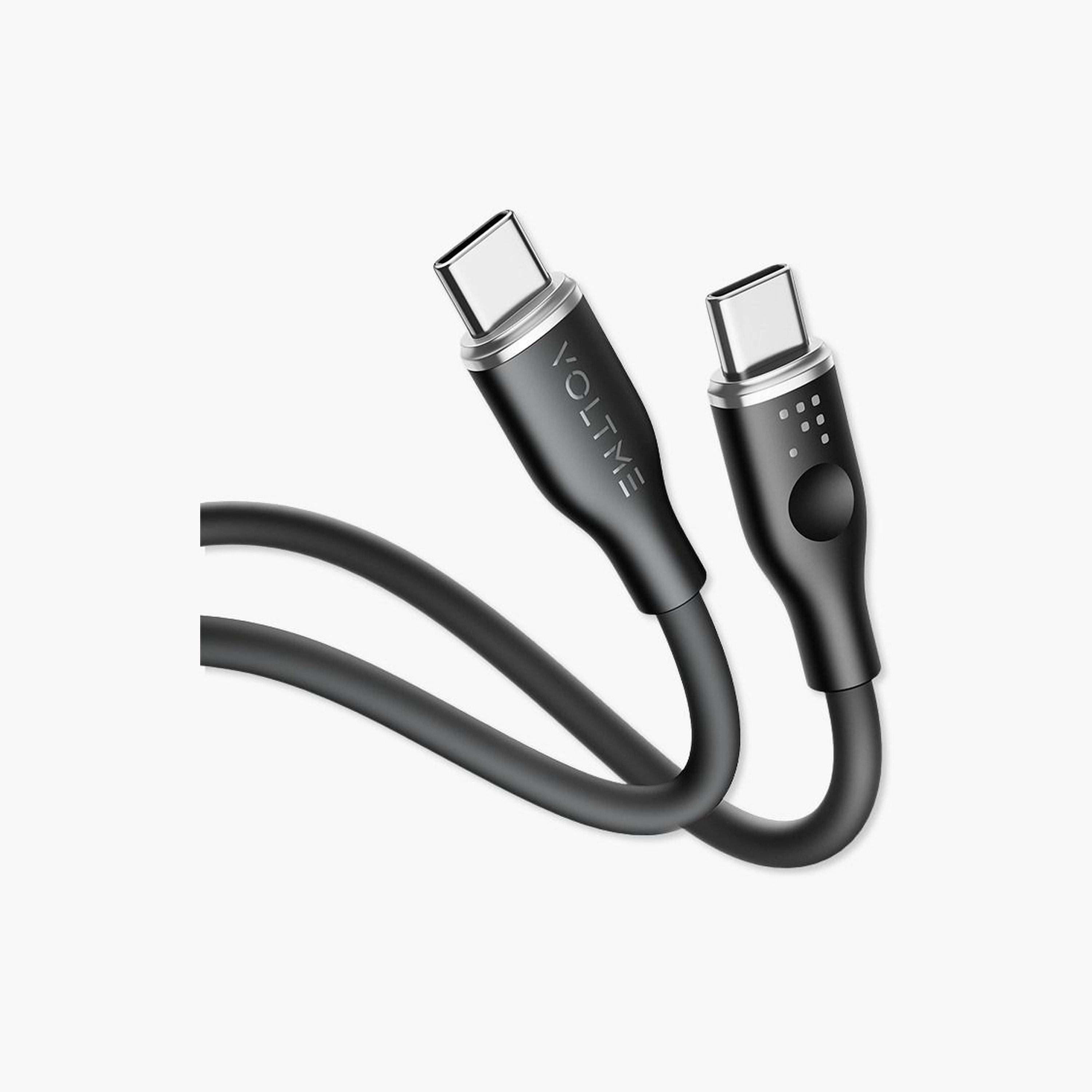 Voltme Moss Series Cable USB-C To USB-C 1m 60W - Black-electronics-accessories-mobileaccesories-image-1