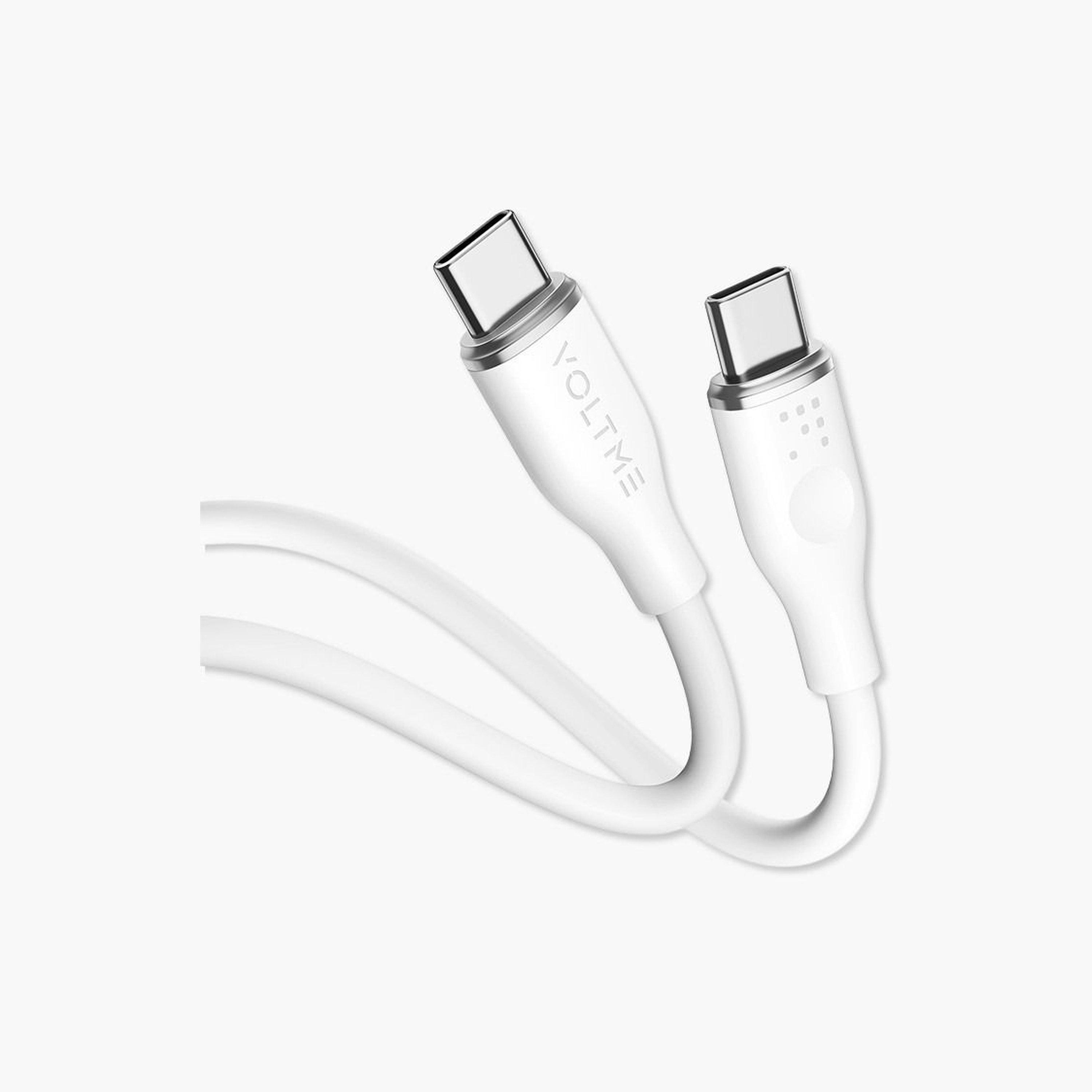 Voltme Moss Series Cable USB-C To USB-C 1m 60W - White-electronics-accessories-mobileaccesories-image-1