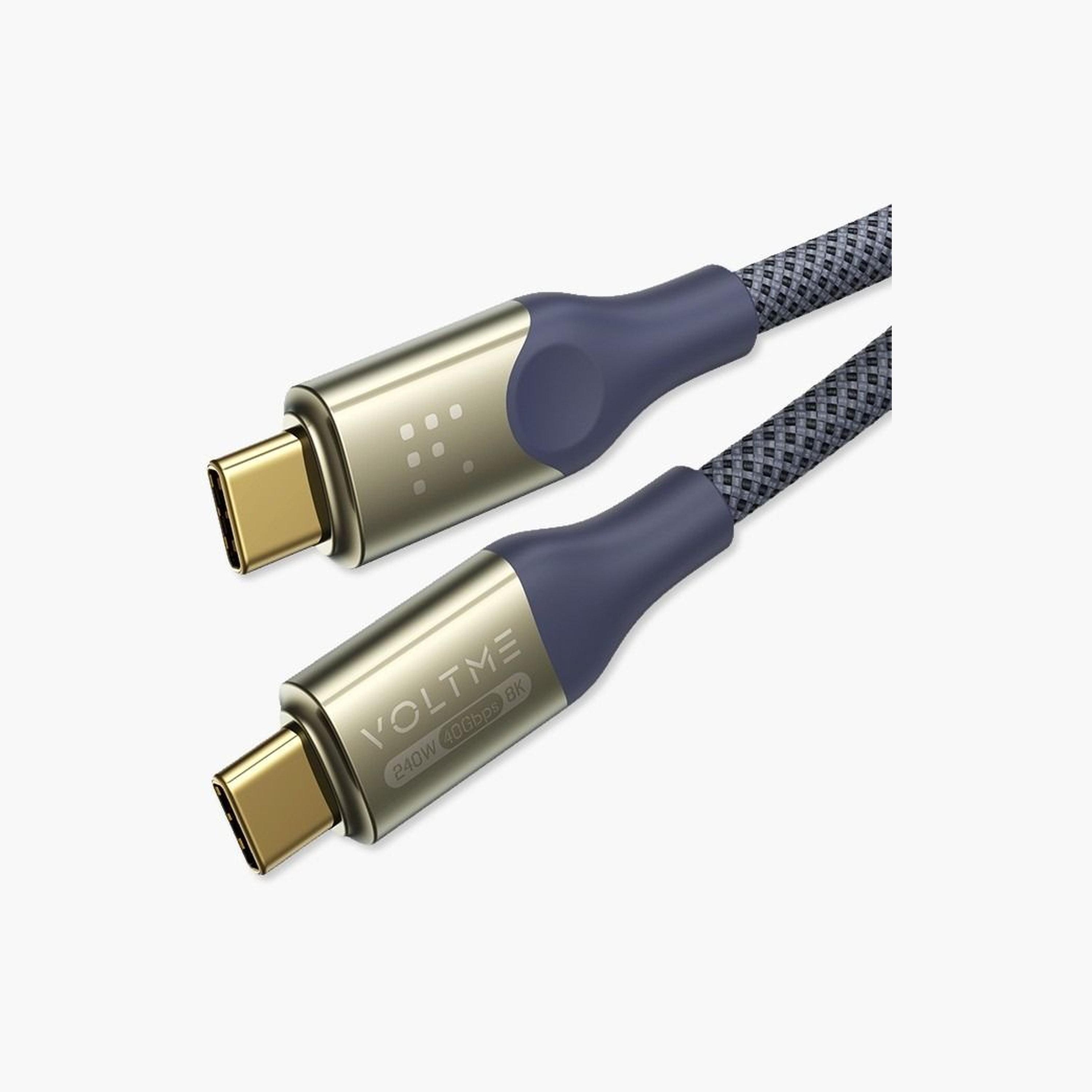 Voltme PowerLink Utron Series Nylon Cable USB-C To USB-C 1.2m 240W - Blue Grey-electronics-accessories-mobileaccesories-image-1