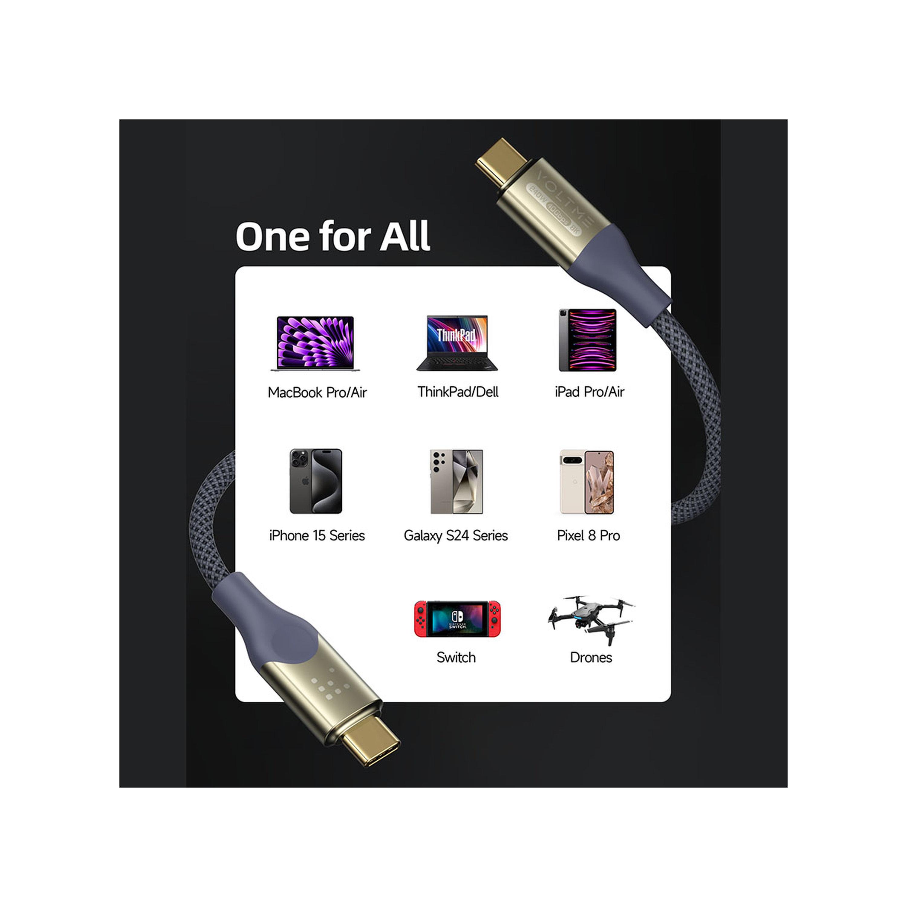 Voltme PowerLink Utron Series Nylon Cable USB-C To USB-C 1.2m 240W - Blue Grey-electronics-accessories-mobileaccesories-image-4