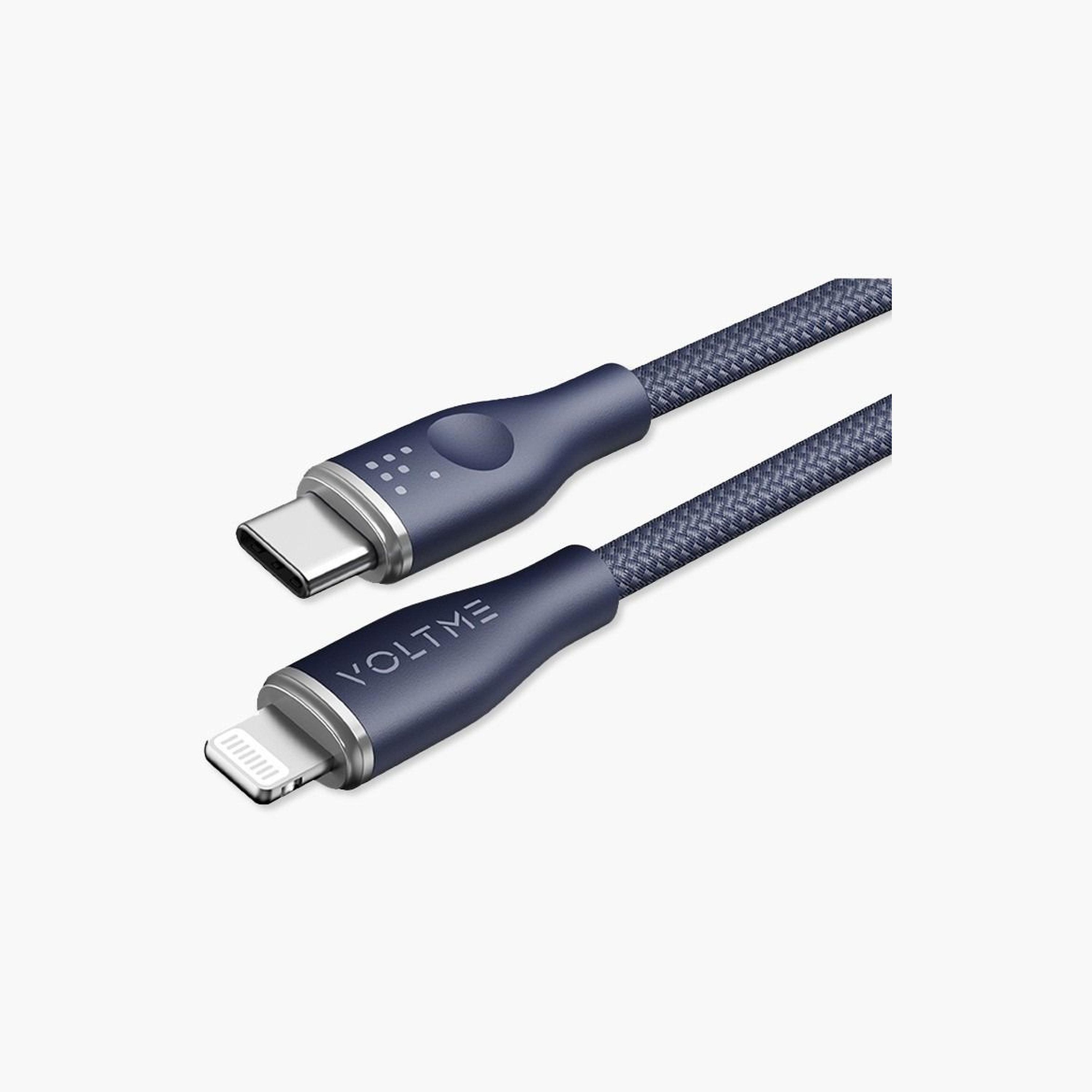 Voltme Rugg Series Nylon Cable USB-C To Lightning 1.2m 30W - Blue-electronics-accessories-mobileaccesories-image-1