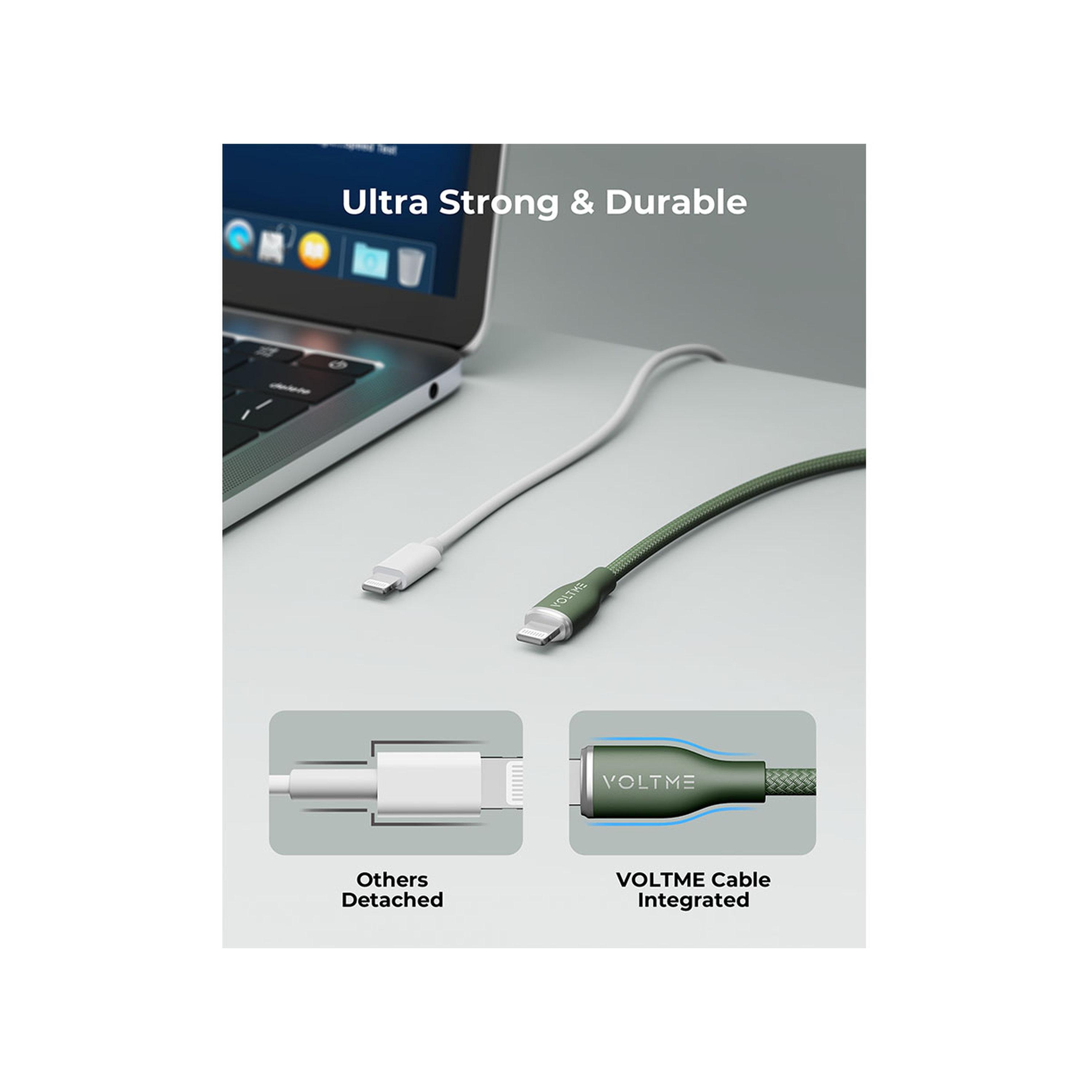Voltme Rugg Series Nylon Cable USB-C To Lightning 1.2m 30W - Green-electronics-accessories-mobileaccesories-image-2