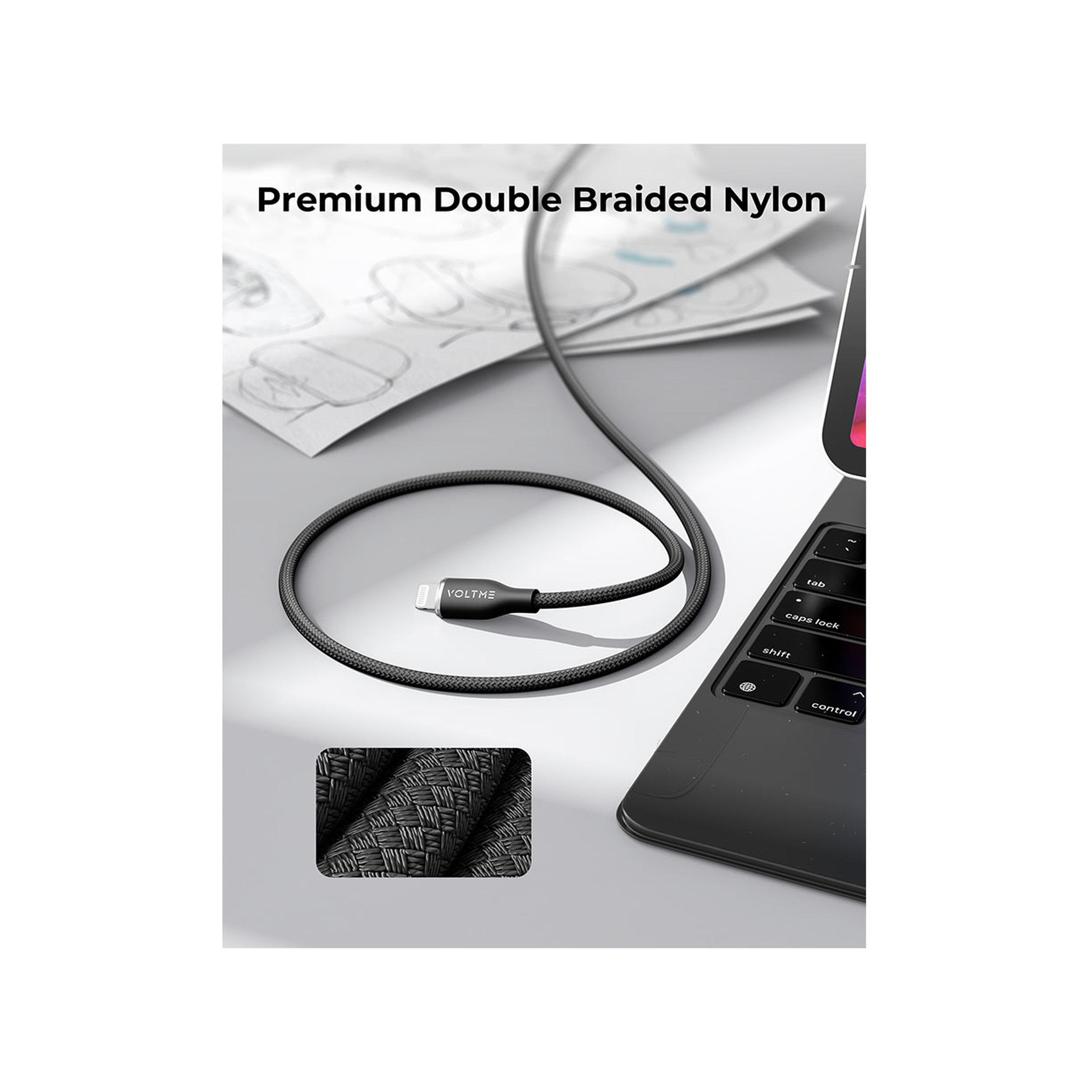 Voltme Rugg Series Nylon Cable USB-C To Lightning 2m 30W - Black-electronics-accessories-mobileaccesories-image-5
