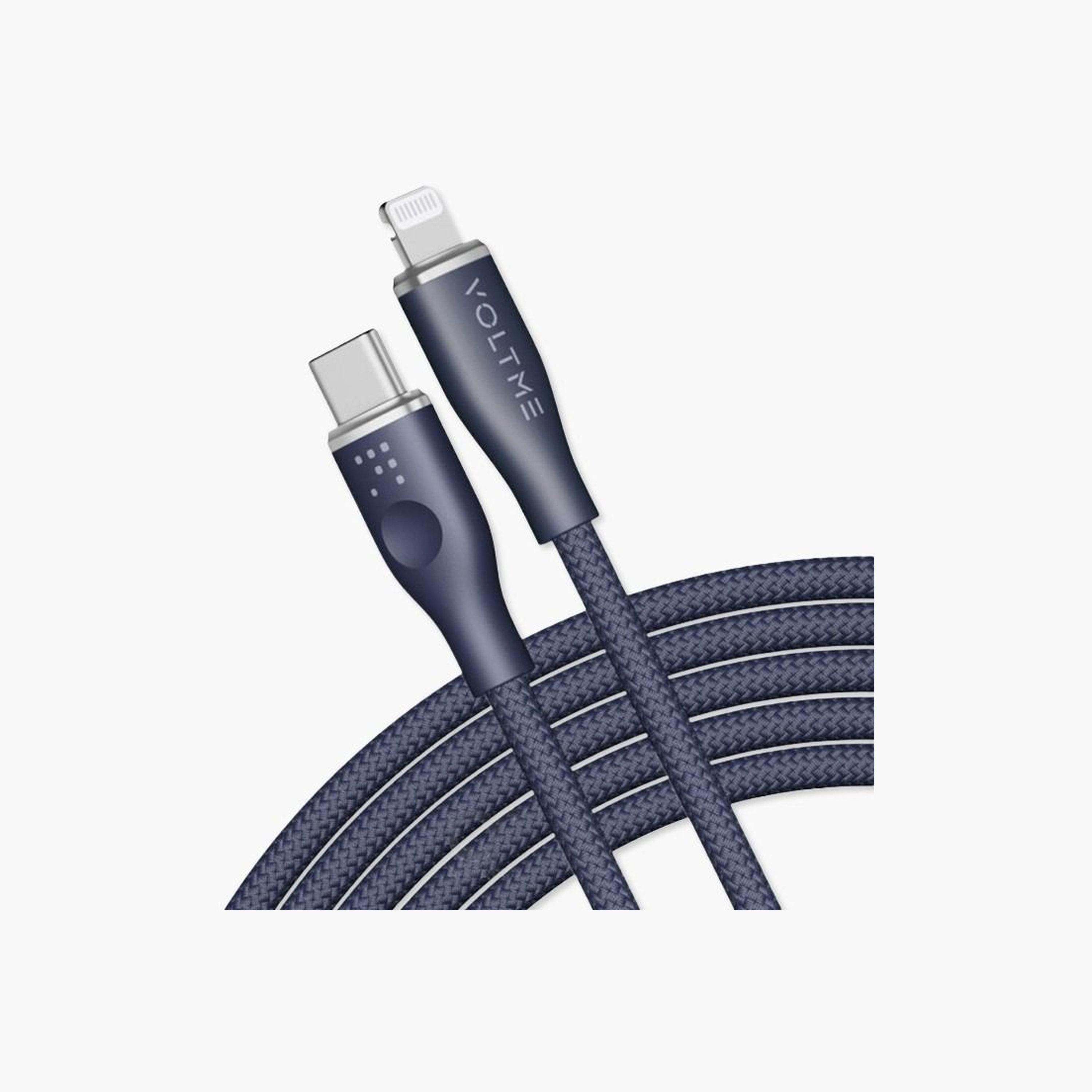 Voltme Rugg Series Nylon Cable USB-C To Lightning 2m 30W - Blue-electronics-accessories-mobileaccesories-image-1