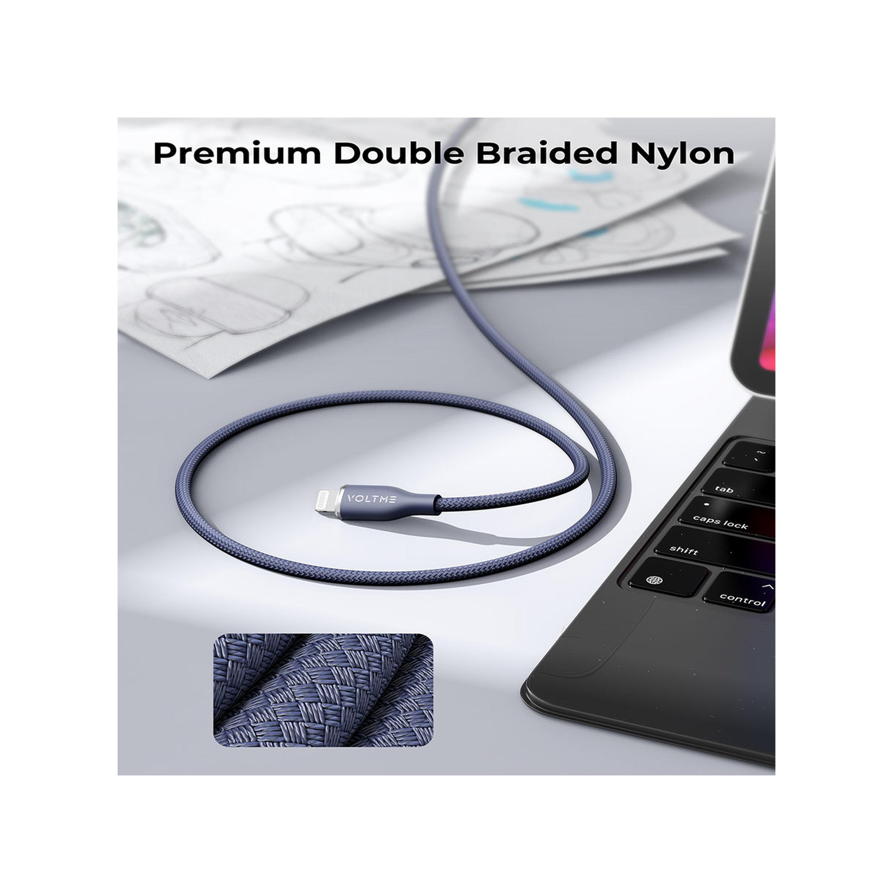 Voltme Rugg Series Nylon Cable USB-C To Lightning 2m 30W - Blue-electronics-accessories-mobileaccesories-image-3