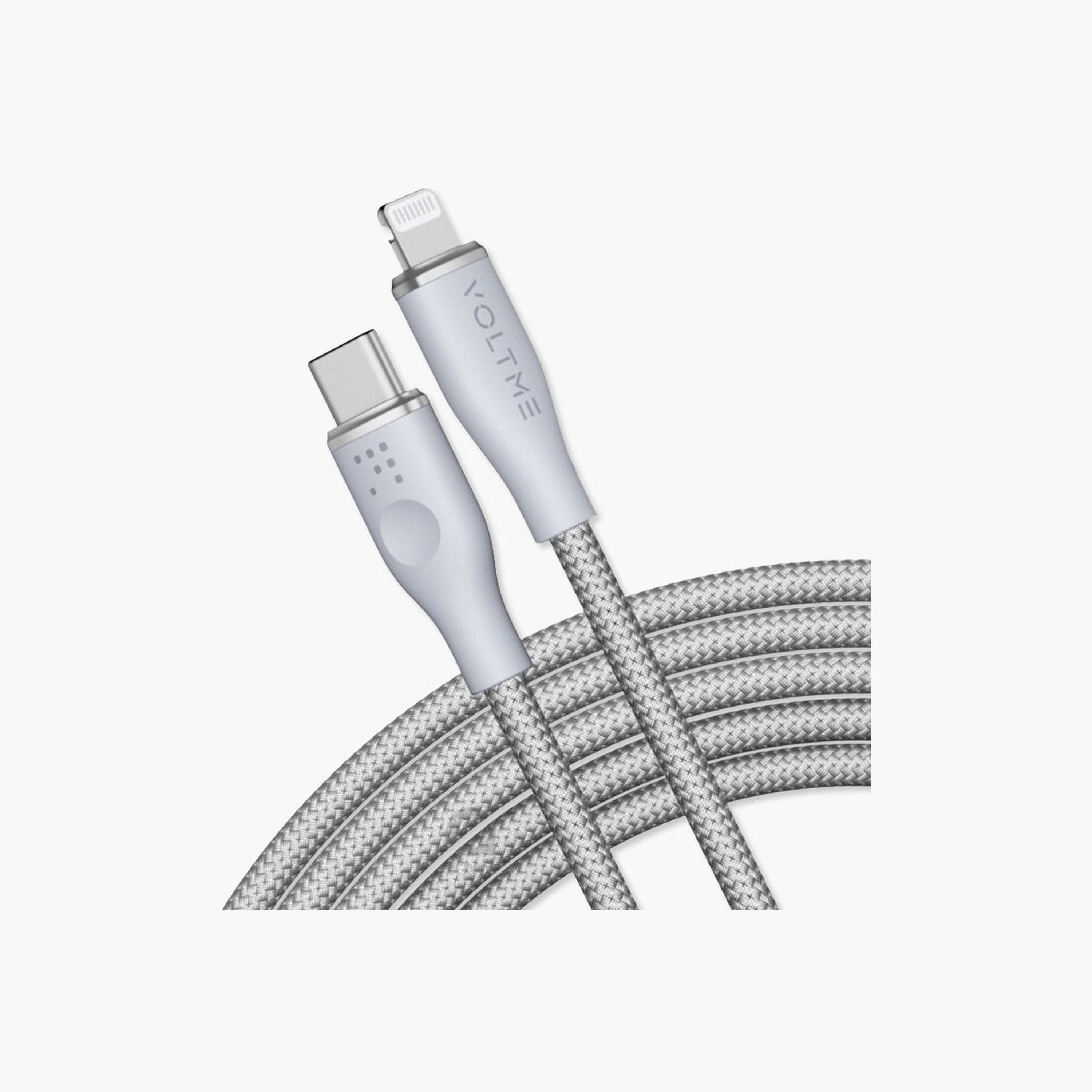 Voltme Rugg Series Nylon Cable USB-C To Lightning 2m 30W - Grey-electronics-accessories-mobileaccesories-image-1