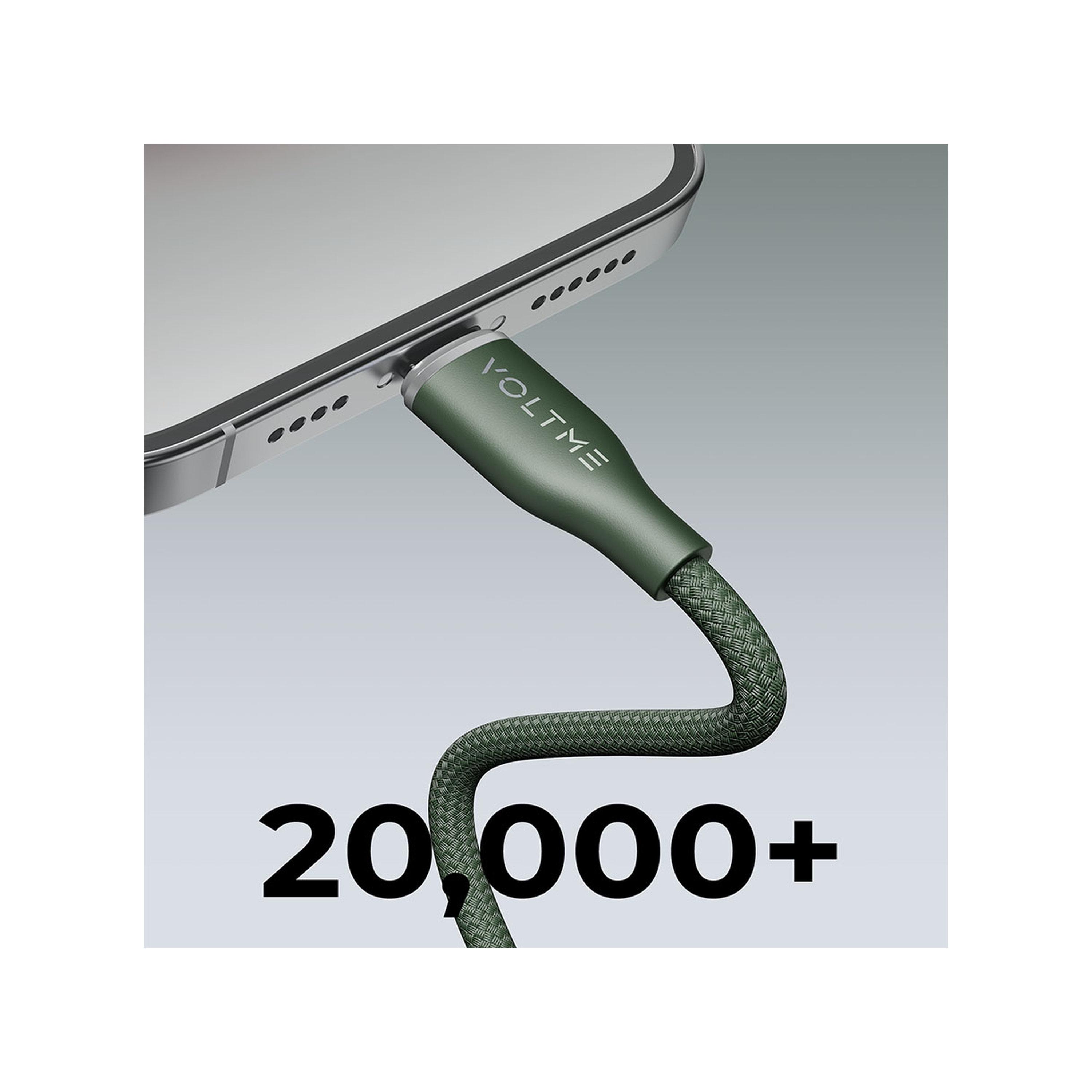 Voltme Rugg Series Nylon Cable USB-C To Lightning 2m 30W - Green-electronics-accessories-mobileaccesories-image-3