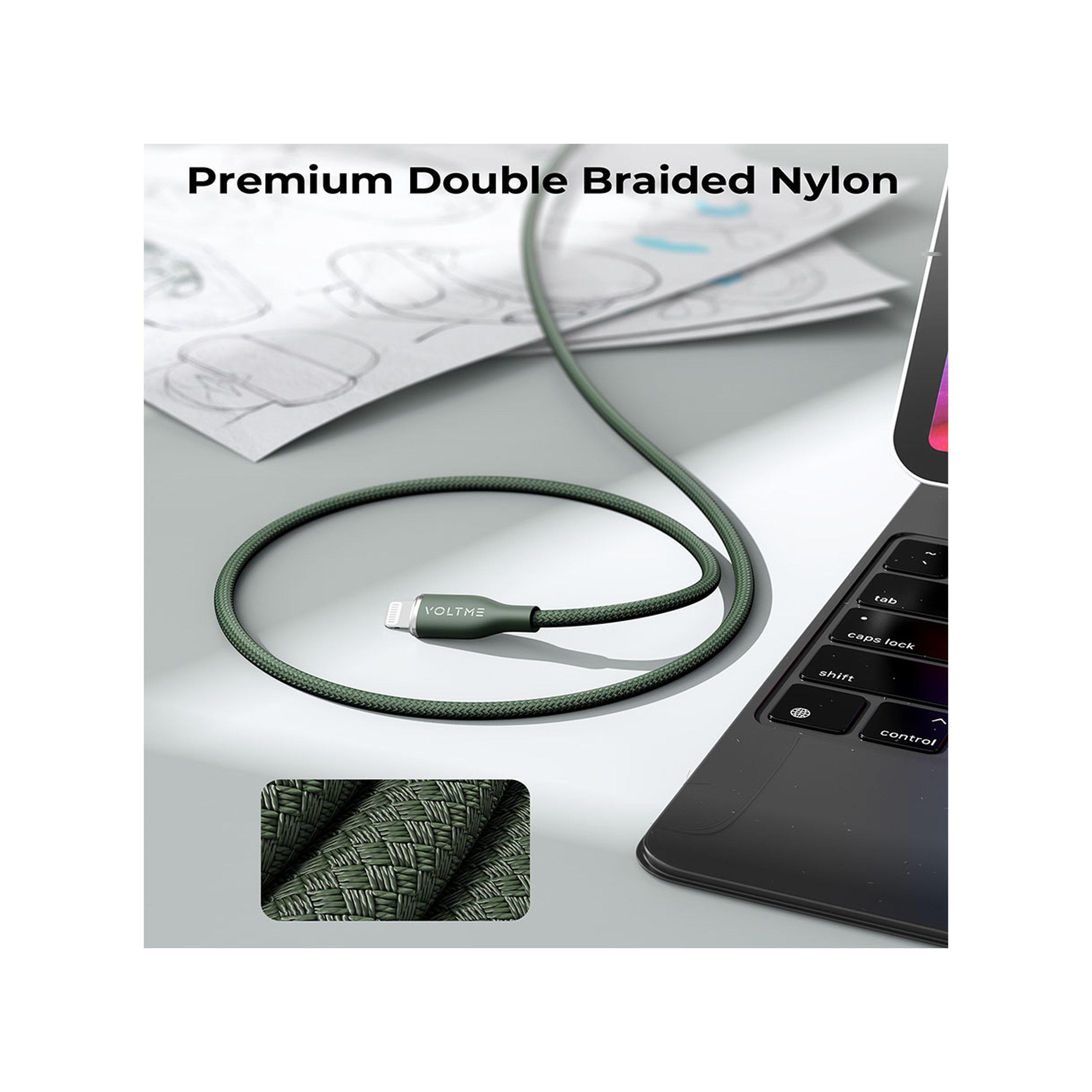 Voltme Rugg Series Nylon Cable USB-C To Lightning 2m 30W - Green-electronics-accessories-mobileaccesories-image-4