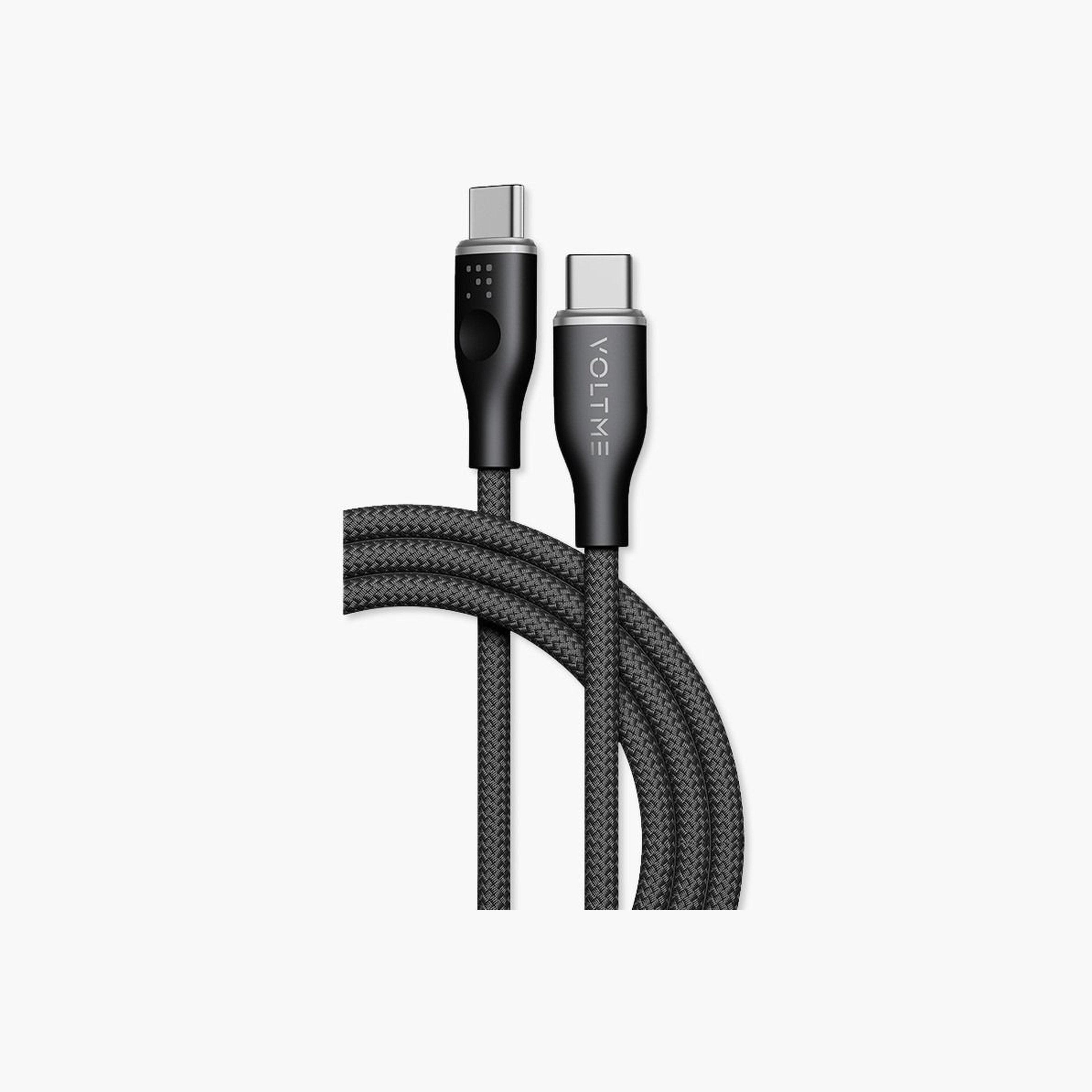 Voltme Rugg Series Nylon Cable USB-C To USB-C 1.8m 60W - Black-electronics-accessories-mobileaccesories-image-1