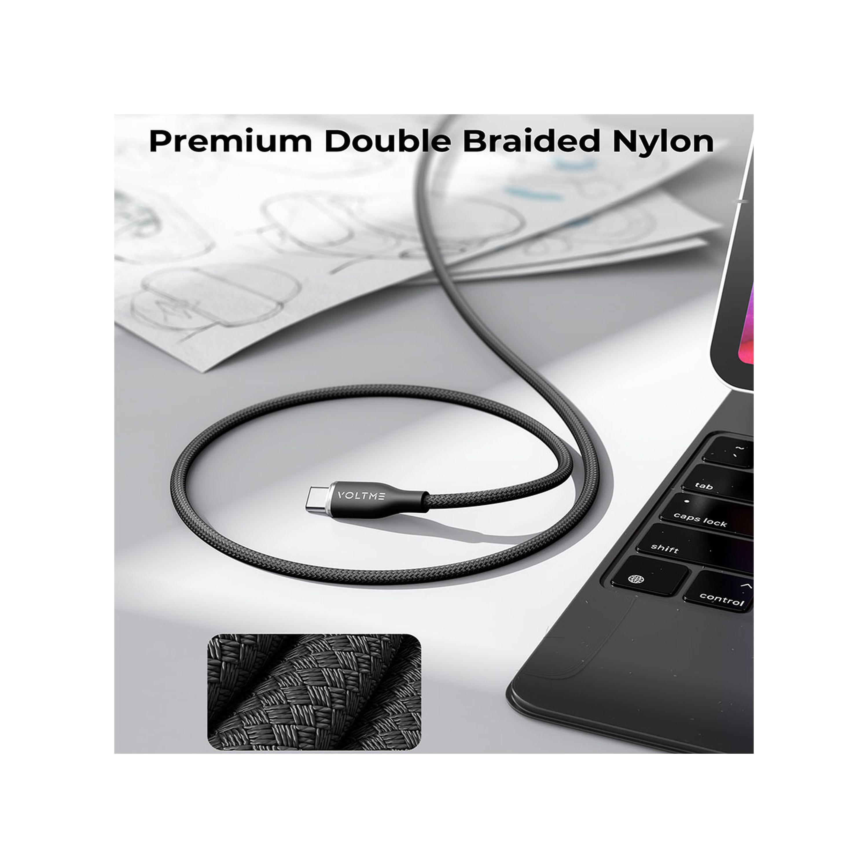 Voltme Rugg Series Nylon Cable USB-C To USB-C 1.8m 60W - Black-electronics-accessories-mobileaccesories-image-4