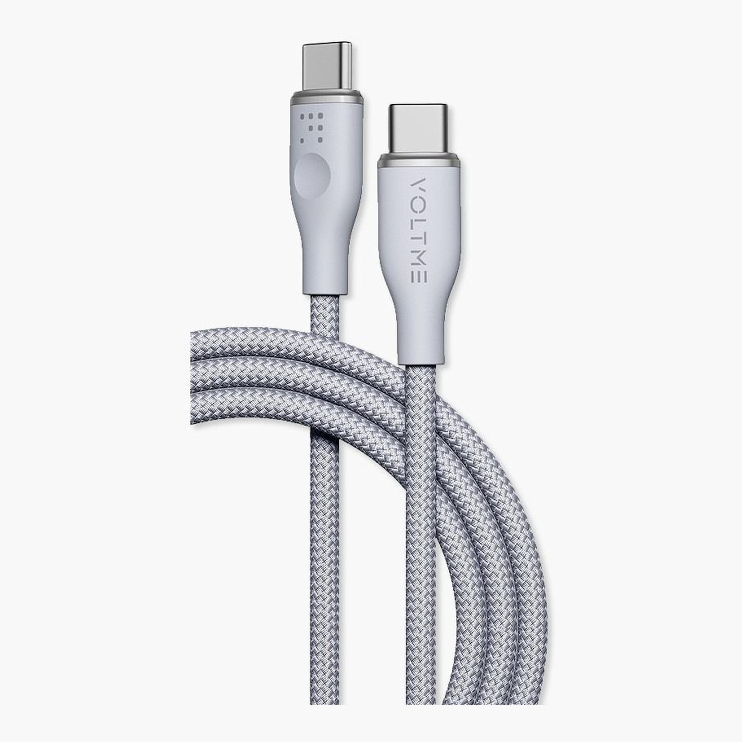 Voltme Rugg Series Nylon Cable USB-C To USB-C 1.8m 60W - Grey-electronics-accessories-mobileaccesories-image-1