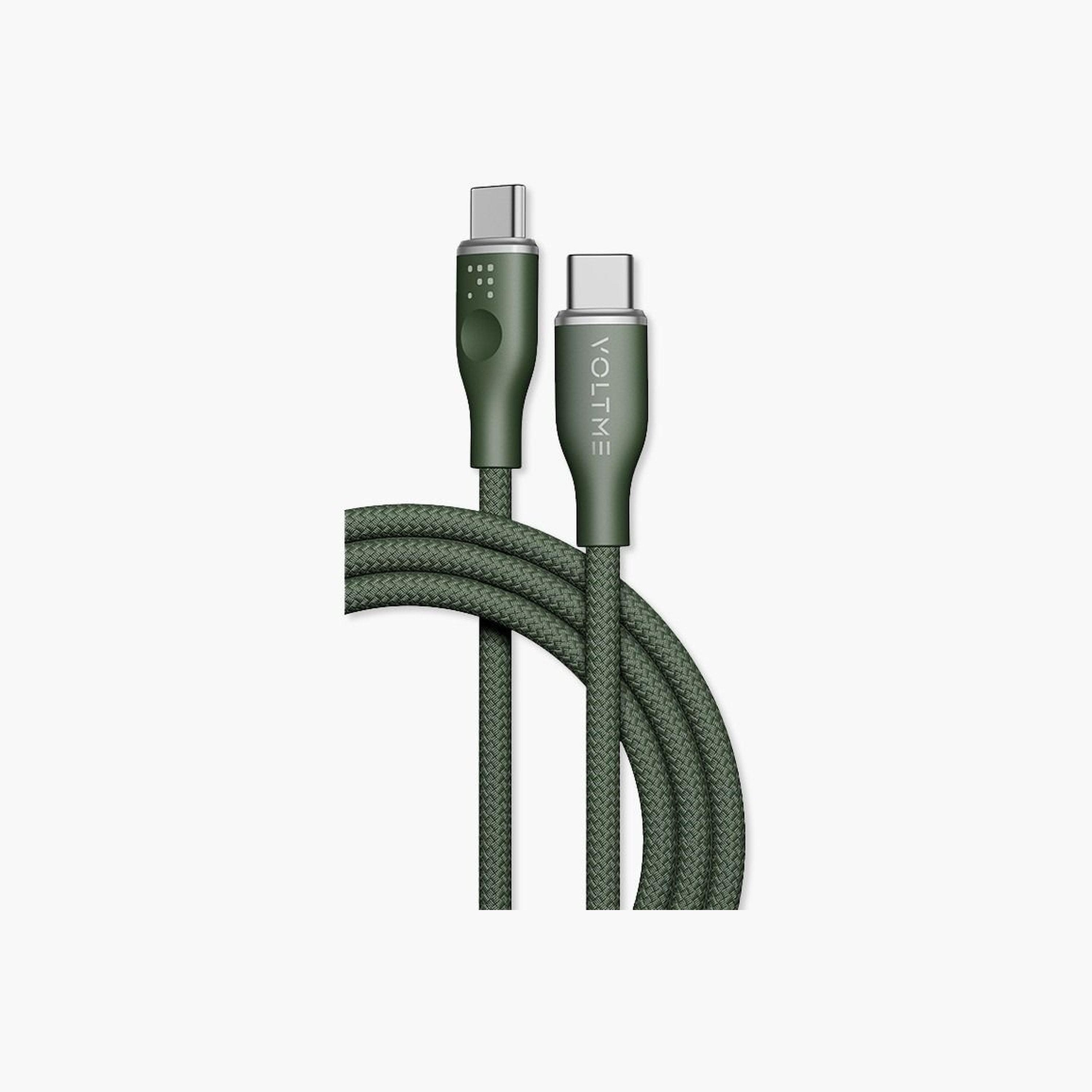 Voltme Rugg Series Nylon Cable USB-C To USB-C 1.8m 60W - Green-electronics-accessories-mobileaccesories-image-1