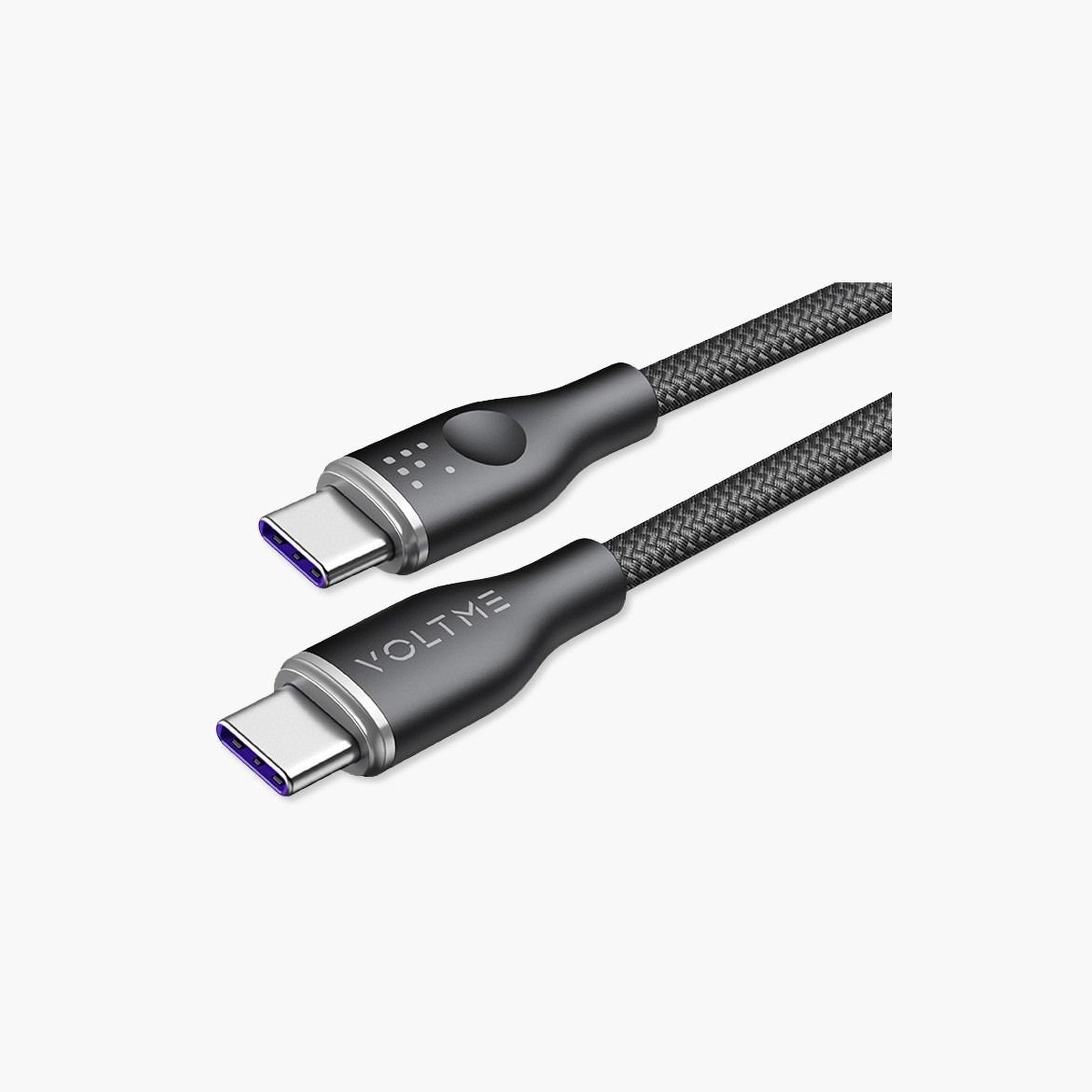 Voltme Rugg Series Nylon Cable USB-C To USB-C 1m 100W - Black-electronics-accessories-mobileaccesories-image-1